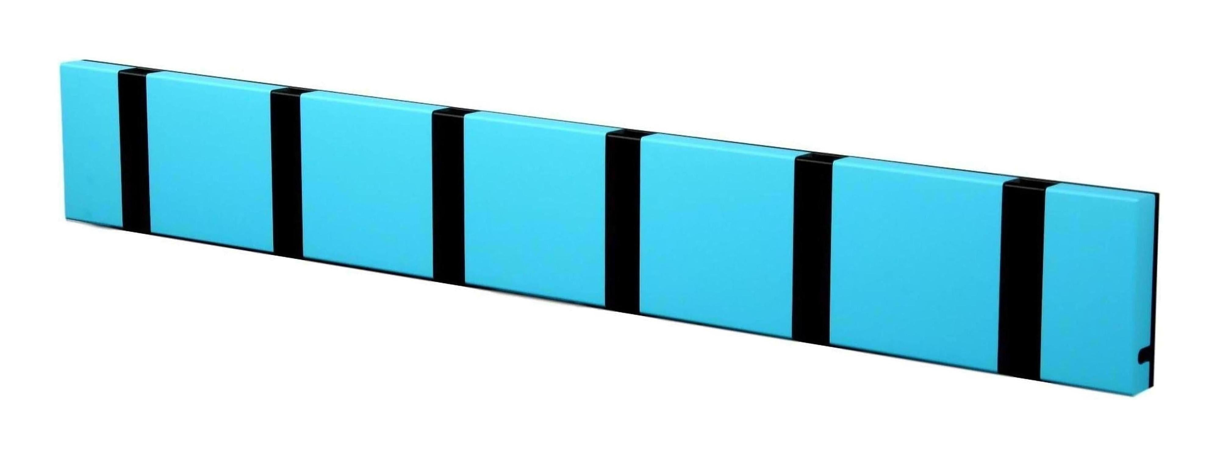 [product_category]-Loca Knax Horizontal Coat Rack 6 Hooks, Turquoise/Black-LOCA-5711394160298-106261-LOC-1