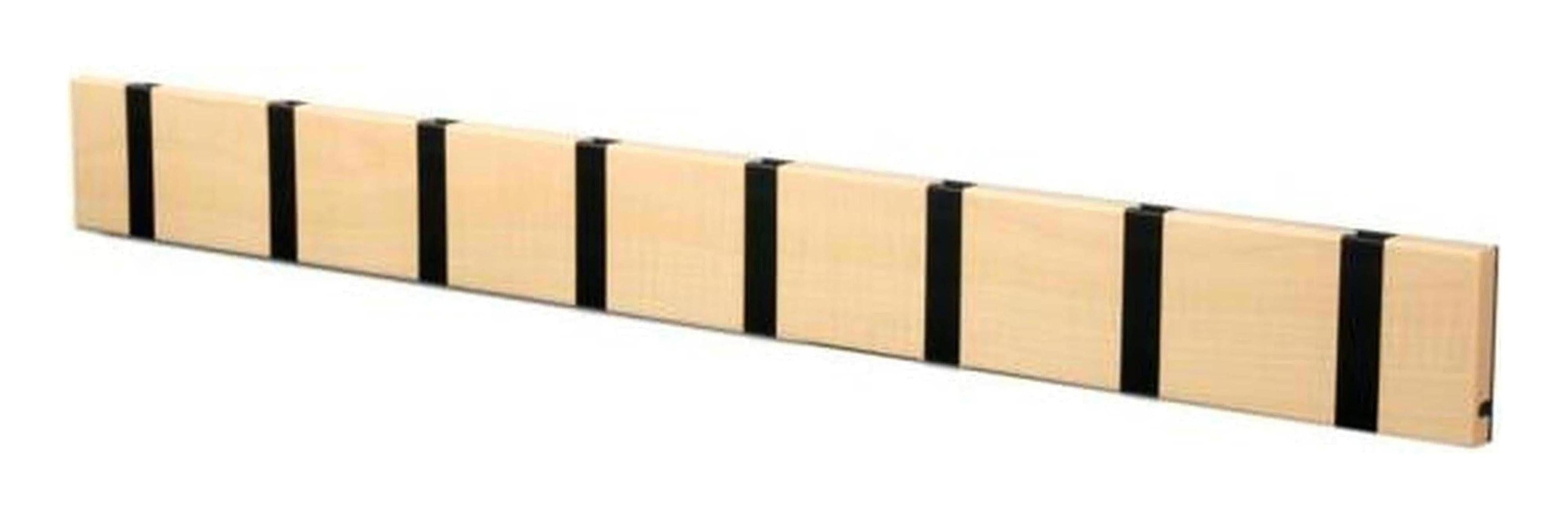[product_category]-Loca Knax Horizontal Coat Rack 8 Hook, Maple Untreated/Black-LOCA-5711394180463-10871U-LOC-1