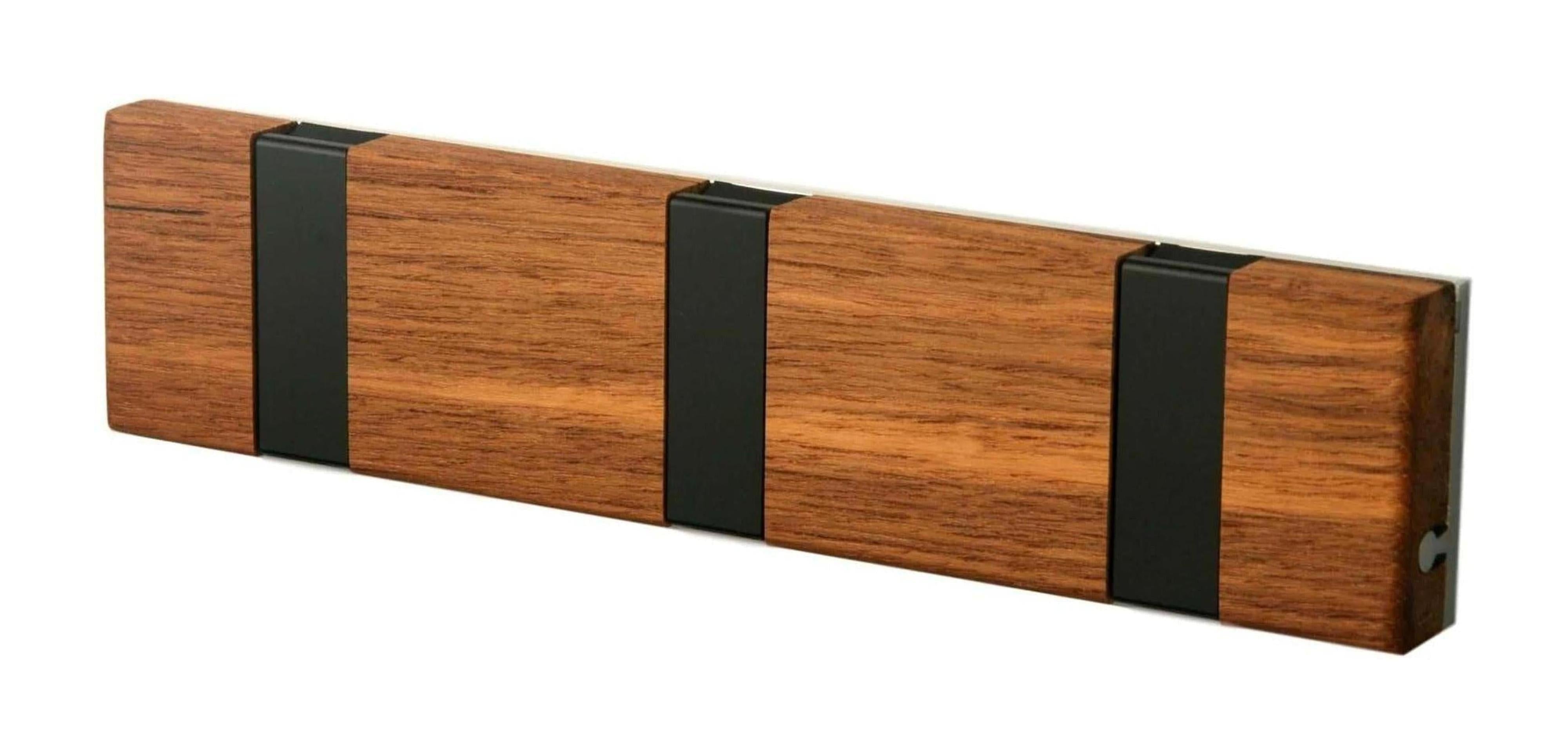 [product_category]-Loca Knax Lite Horizontal Coat Rack 3 Hooks, Teak Oiled/Black-LOCA-5711394953913-903131O-LOC-1