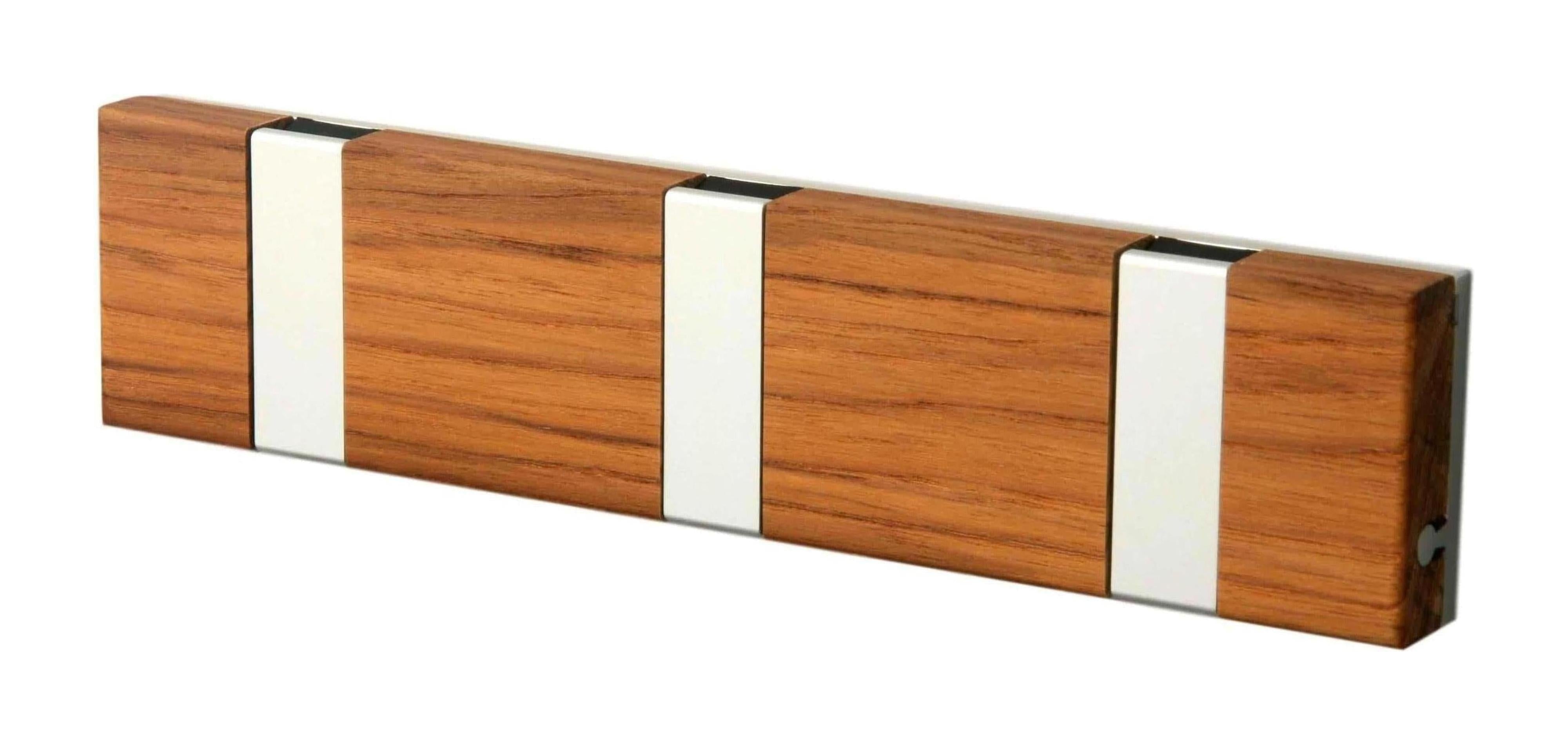[product_category]-Loca Knax Lite Horizontal Coat Rack 3 Hooks, Teak Oiled/Grey-LOCA-5711394953920-903132O-LOC-1