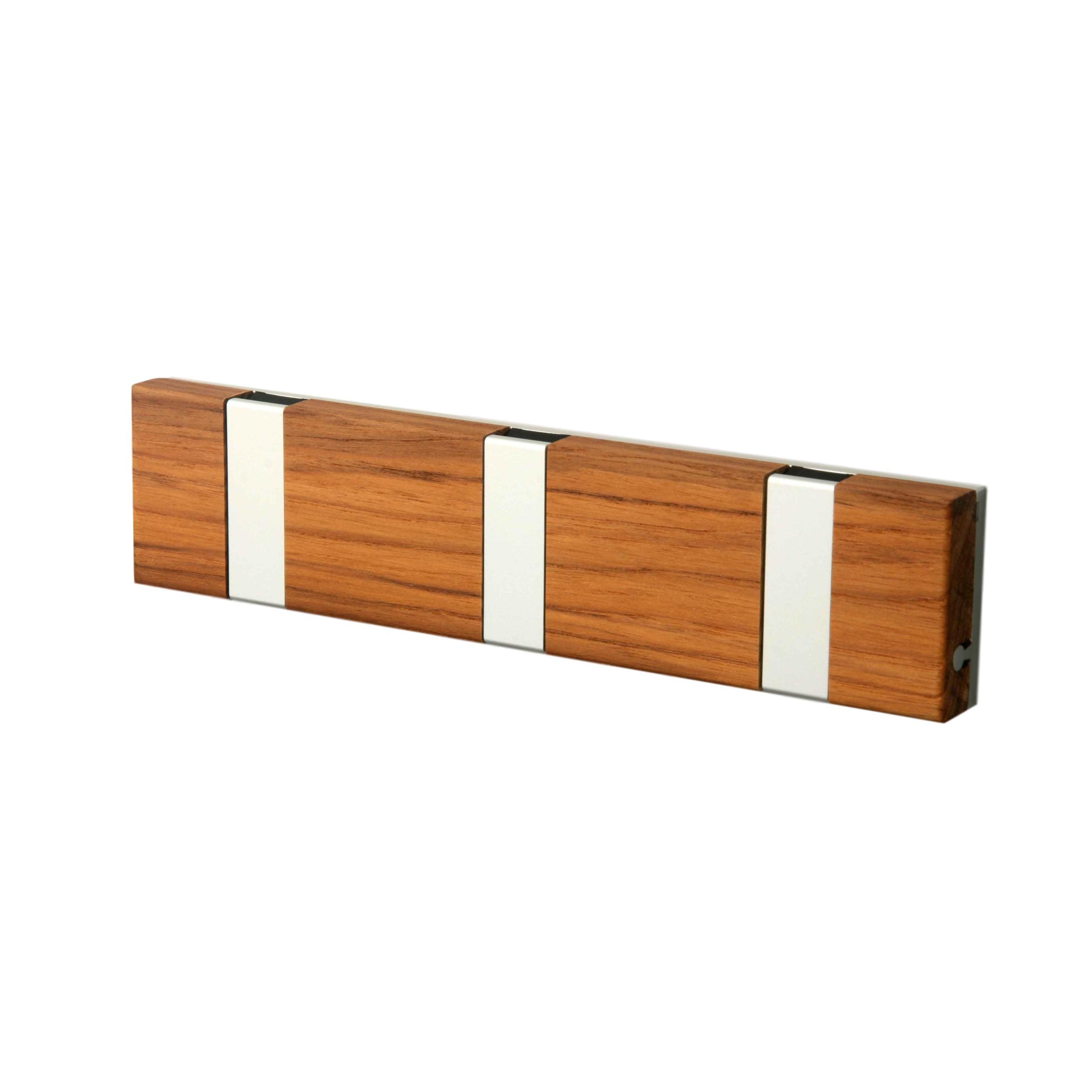 [product_category]-Loca Knax Lite Horizontal Coat Rack 3 Hooks, Teak Oiled/Grey-LOCA-5711394953920-903132O-LOC-2