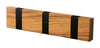 Loca Knax Lite Horizontal Coat Rack 3 Hooks, Teak Untreated/Black