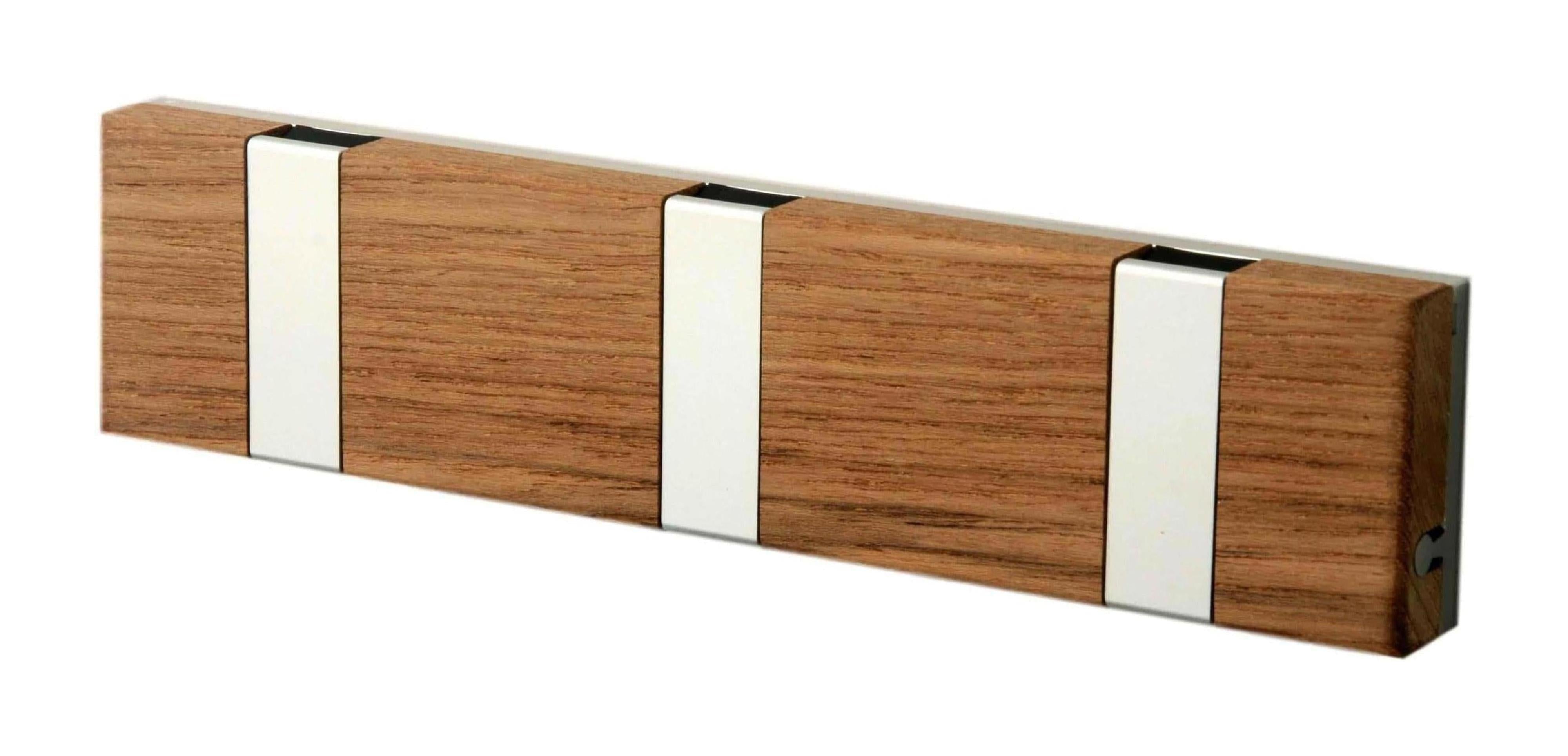 [product_category]-Loca Knax Lite Horizontal Coat Rack 3 Hooks, Teak Untreated/Grey-LOCA-5711394953425-903132-LOC-1