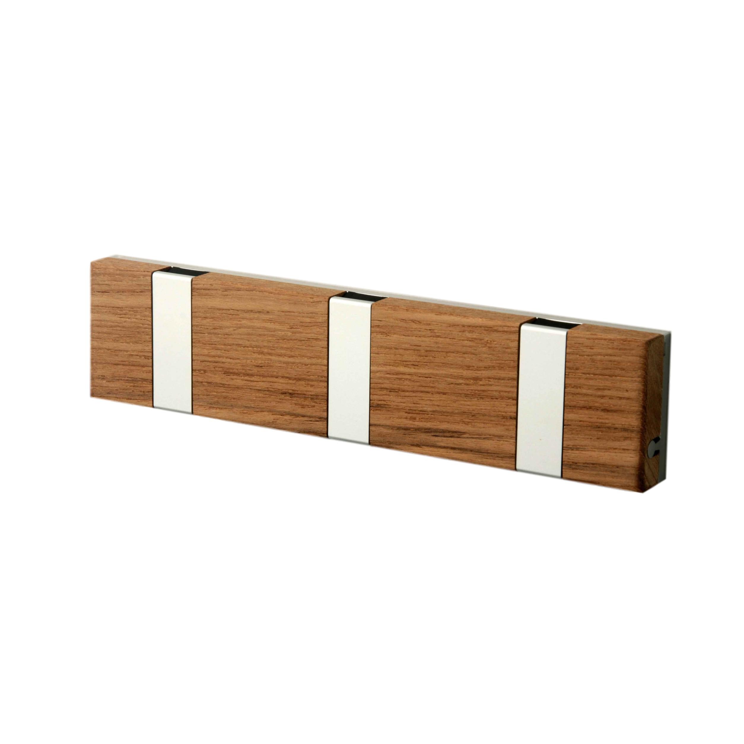 [product_category]-Loca Knax Lite Horizontal Coat Rack 3 Hooks, Teak Untreated/Grey-LOCA-5711394953425-903132-LOC-2