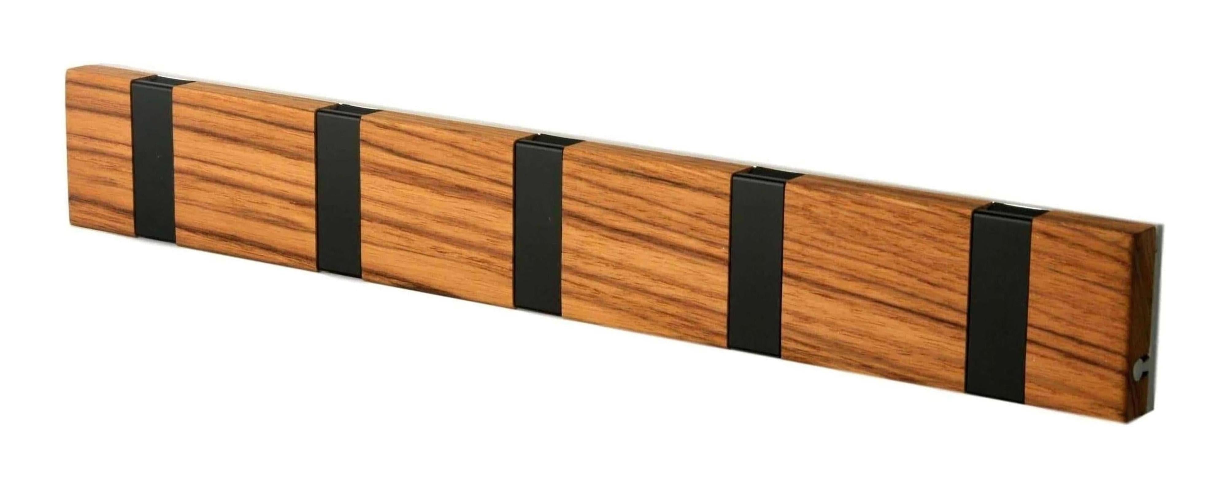 [product_category]-Loca Knax Lite Horizontal Coat Rack 5 Hooks, Teak Oiled/Black-LOCA-5711394953937-905131O-LOC-1