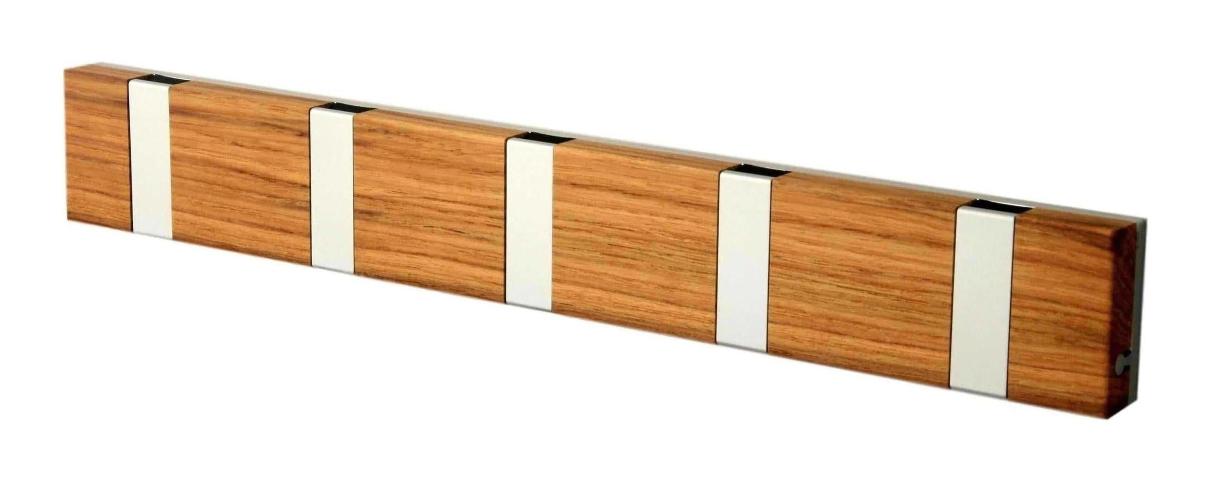 [product_category]-Loca Knax Lite Horizontal Coat Rack 5 Hooks, Teak Oiled/Grey-LOCA-5711394953944-905132O-LOC-1