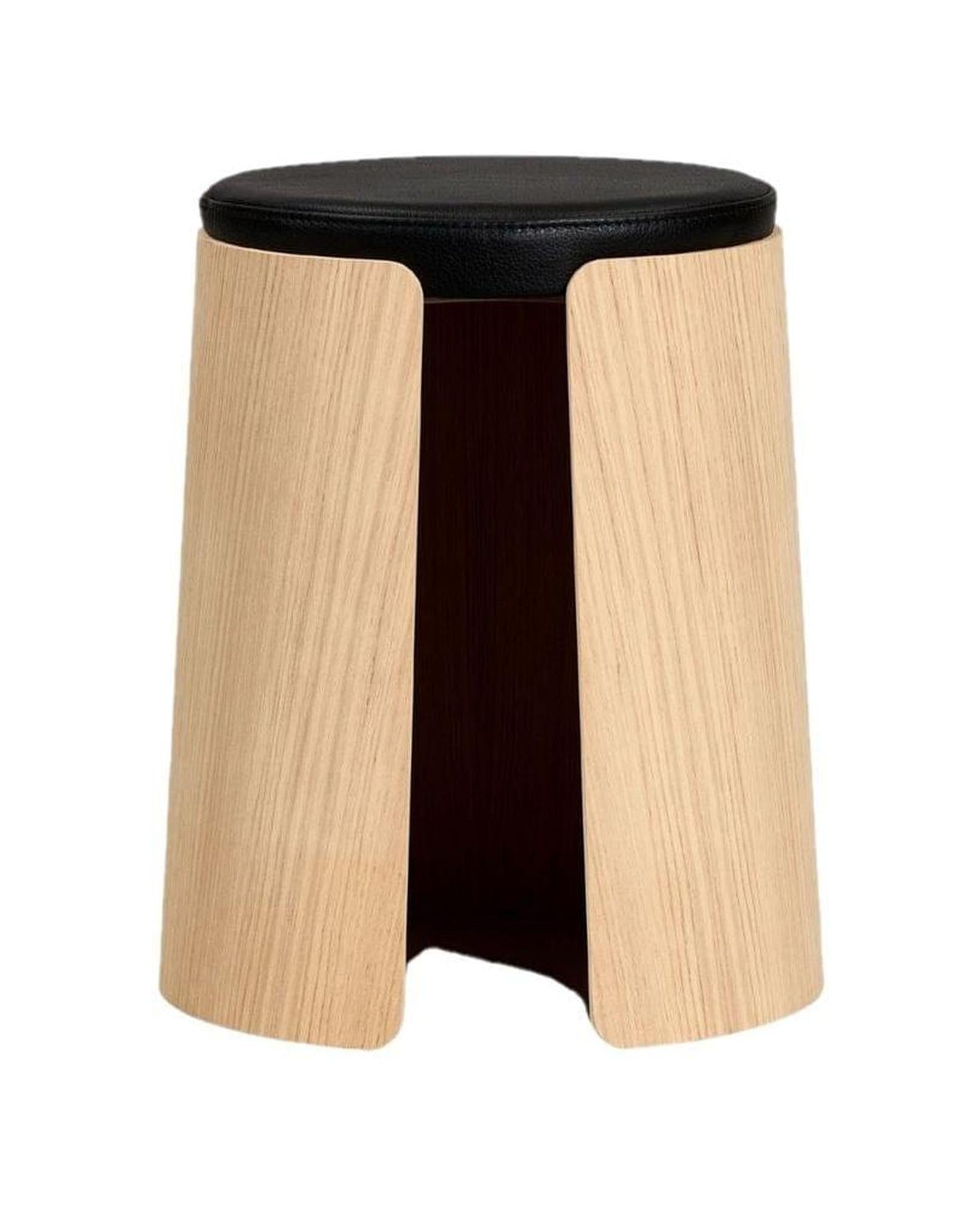 [product_category]-Loca Knax Stool Oak Soap/Black Leather Cushion, Large-LOCA-5711394954491-140698-LOC-1