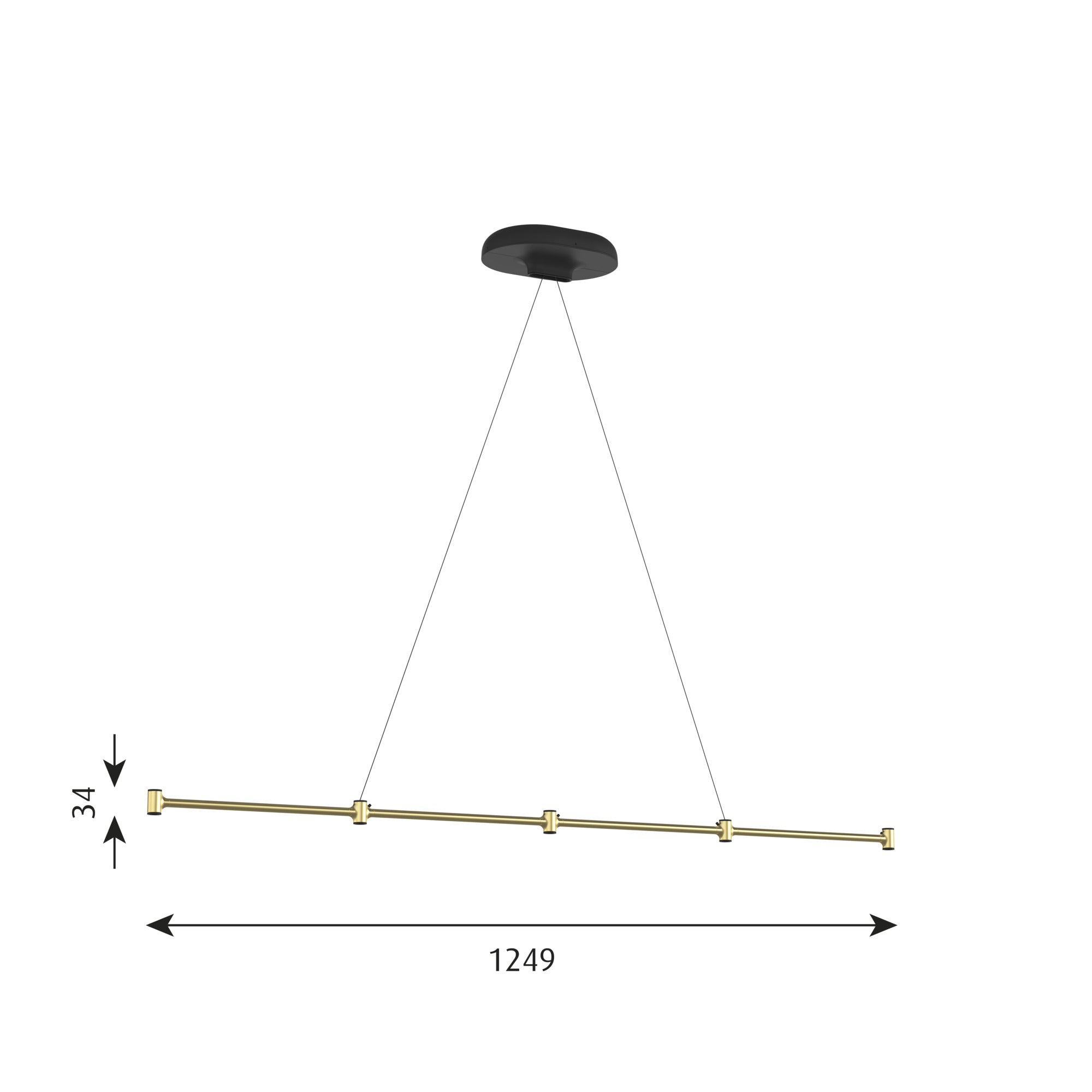 [product_category]-Louis Poulsen Dependant Suspension System 5 Linear, Brass Metallized/Black-Louis Poulsen-5714693005000-5741108813-LOU-2