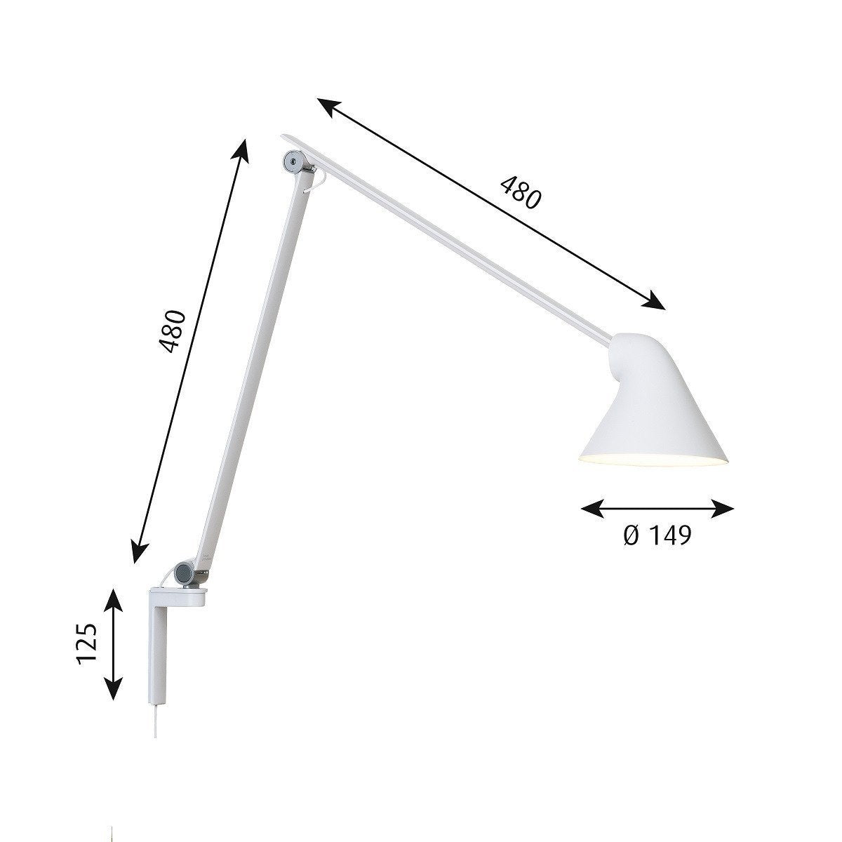 [product_category]-Louis Poulsen Njp Wall Lamp Long Arm, White-Louis Poulsen-5703411469378-5743163238-LOU-2
