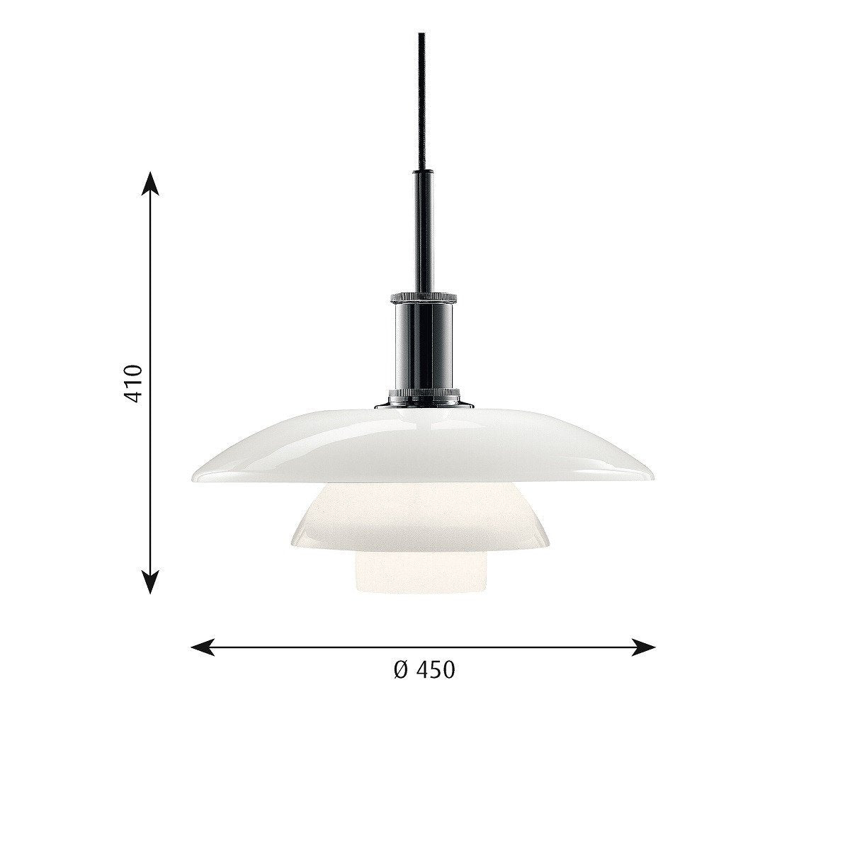 [product_category]-Louis Poulsen Ph 4 1/2 4 Glass Pendant, High Gloss Chrome Plated-Louis Poulsen-5703411177624-5741086430-LOU-2