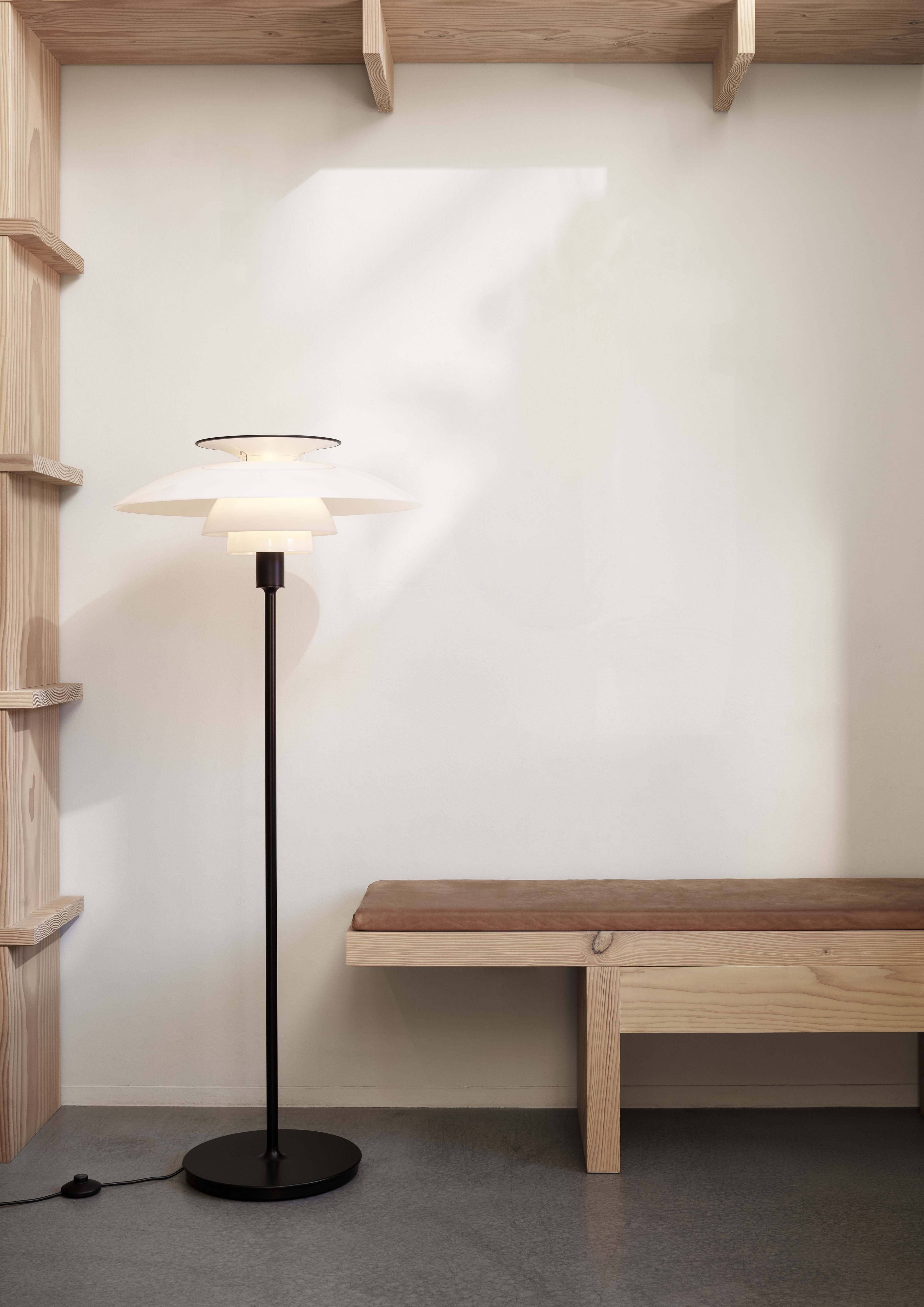 [product_category]-Louis Poulsen Ph 80 Floor Lamp 70 W E27 With Switch, Acrylic Opal White/Black-Louis Poulsen-5714693946525-5744611352-LOU-4
