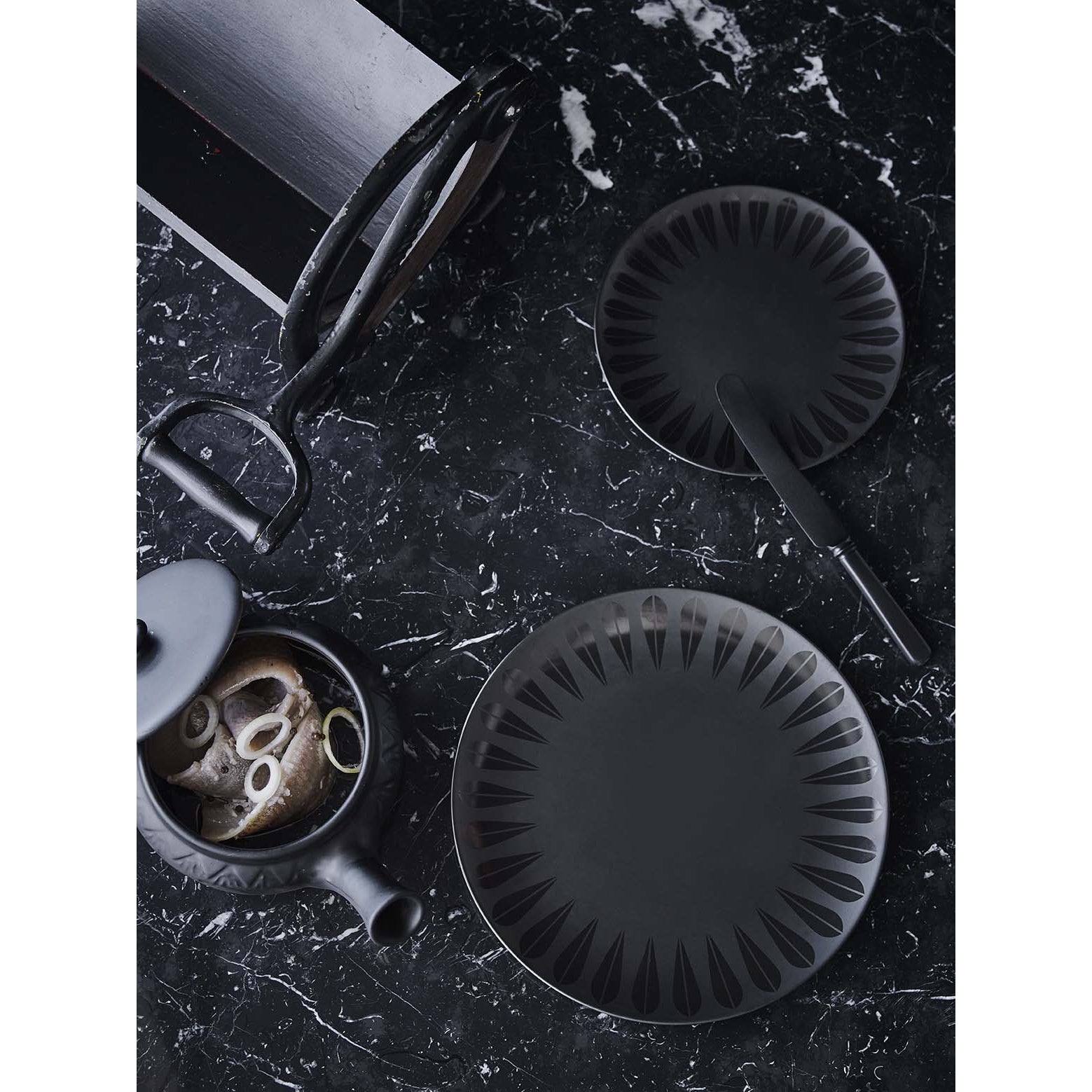 [product_category]-Lucie Kaas Arne Clausen Deep Plate Black, ø 18cm-Lucie Kaas-5711542011069-AC04BB01-LUC-2