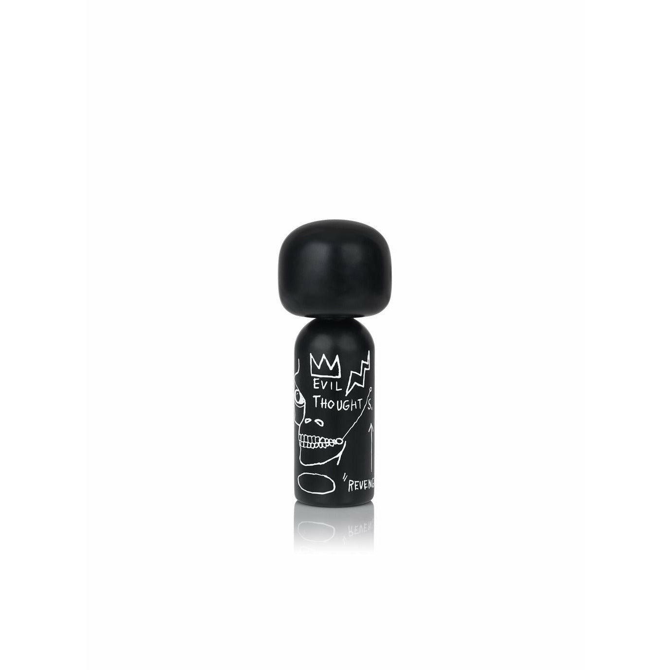 [product_category]-Lucie Kaas Sketch.Inc Kokeshi Doll, Jean Michel Basquiat, Evil Thoughts Black-Lucie Kaas-5711542161313-SI02BABB-LUC-1