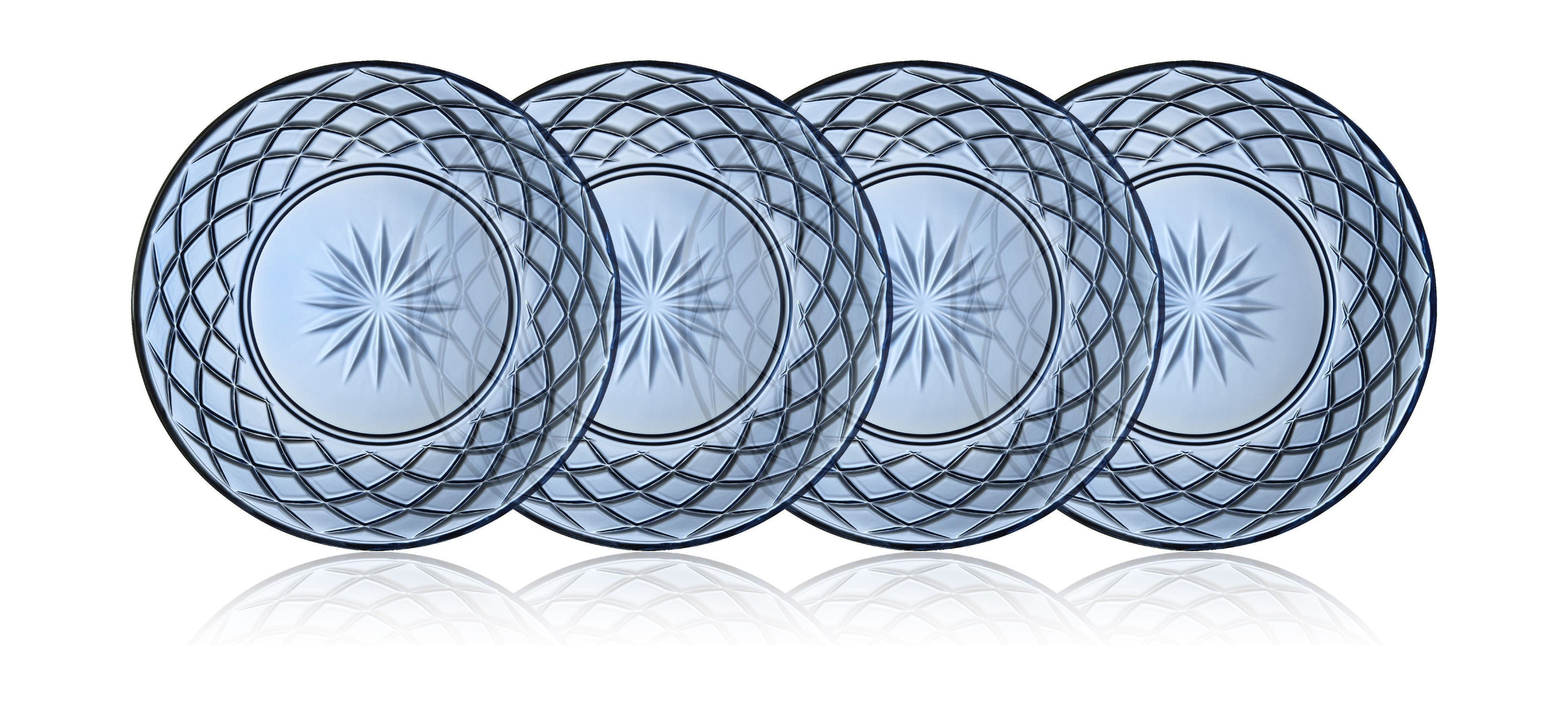 [product_category]-Lyngby Glas Sorrento Glass Plate Dia 21 Cm 4 Pcs., Blue-Lyngby Glas-5722000320081-32008-LYN-1