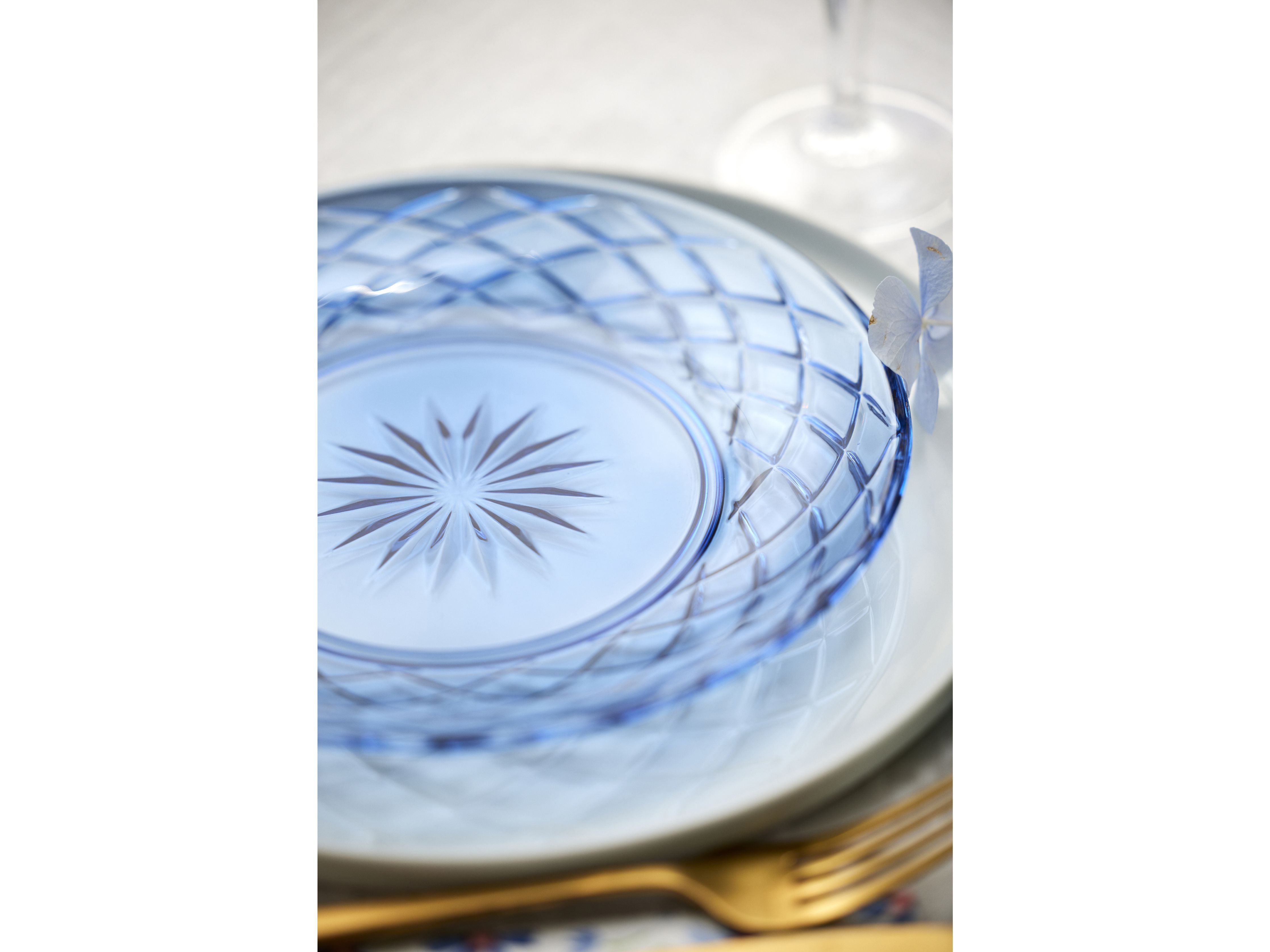 [product_category]-Lyngby Glas Sorrento Glass Plate Dia 21 Cm 4 Pcs., Blue-Lyngby Glas-5722000320081-32008-LYN-7