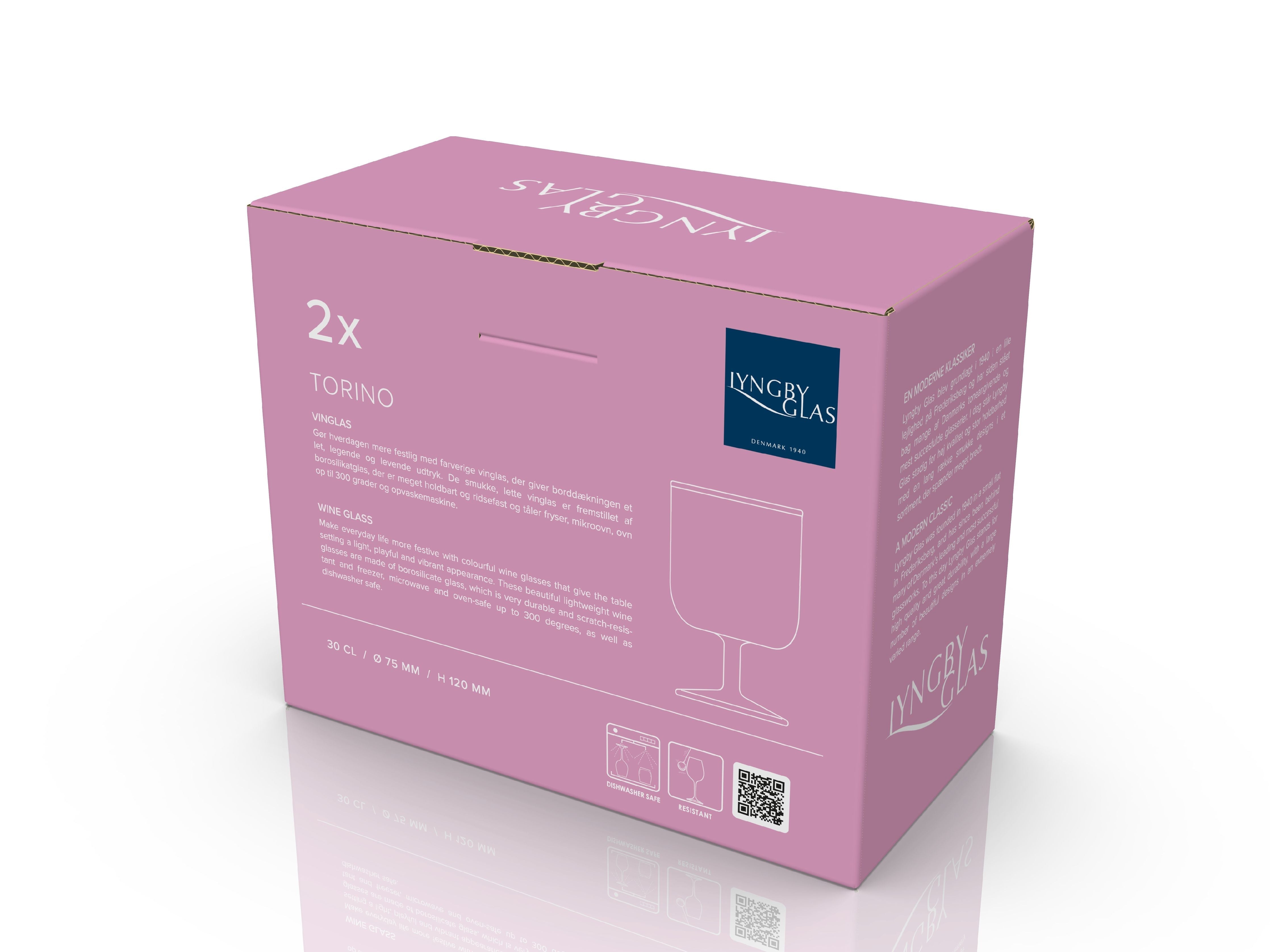 [product_category]-Lyngby Glas Torino Wine Glass 30 Cl 2 Pcs, Pink/Green-Lyngby Glas-5722000302056-30205-LYN-5