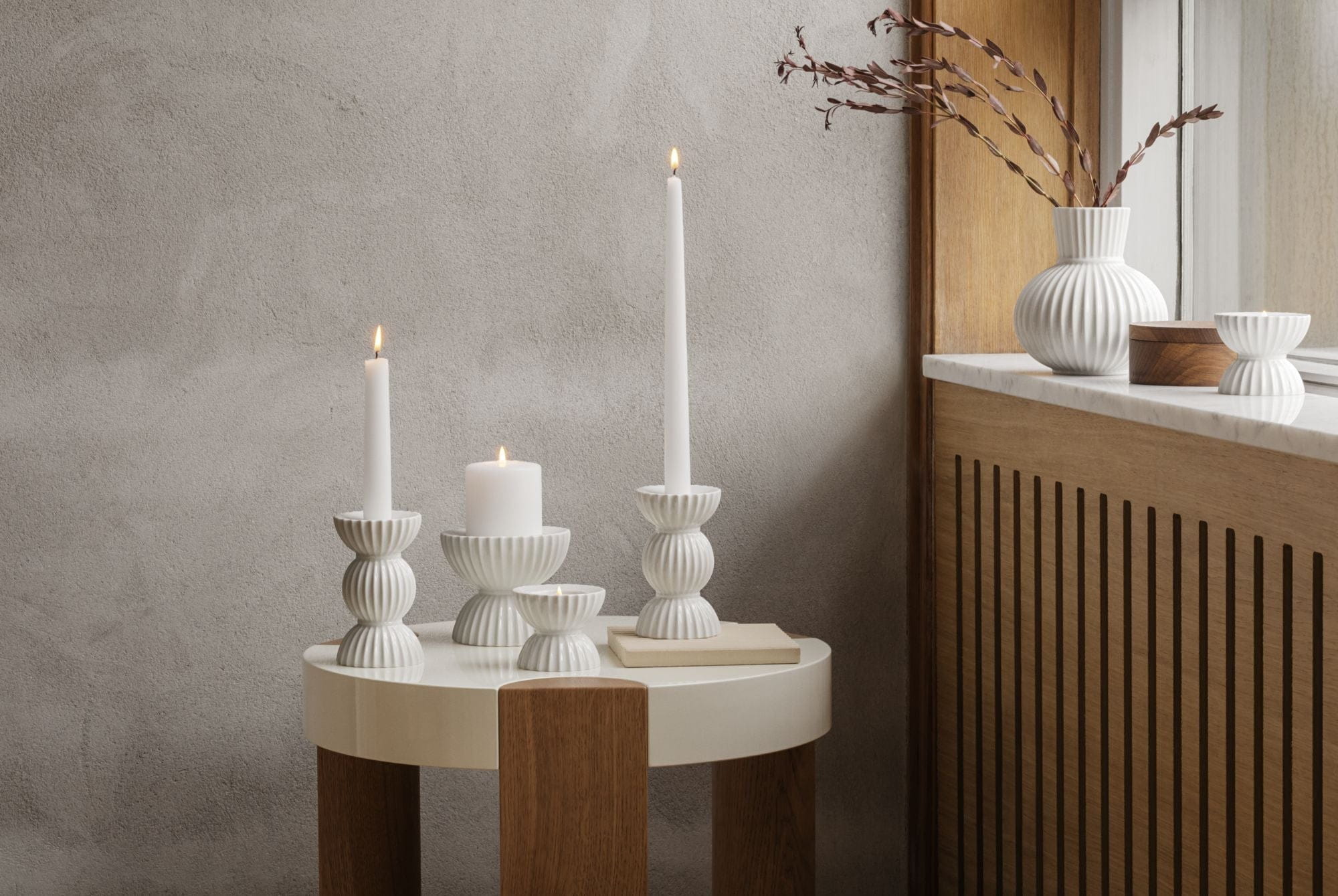 [product_category]-Lyngby Porcelæn Lyngby Tura Block Candle Holder ø11,5 Cm, White-Lyngby Porcelæn-5711507014661-201466-LYN-8