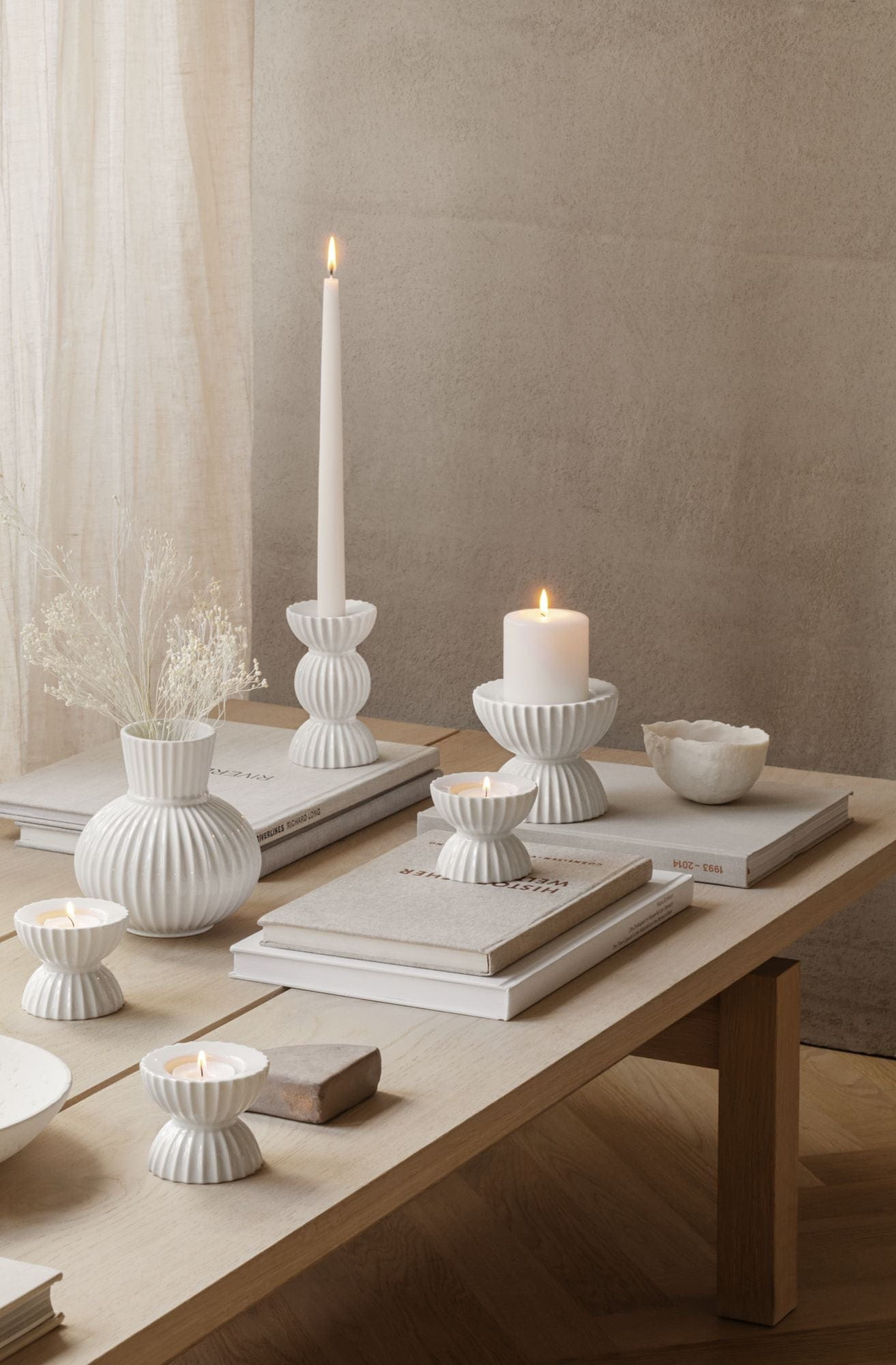 [product_category]-Lyngby Porcelæn Lyngby Tura Tealight Holder ø8 Cm, White-Lyngby Porcelæn-5711507014647-201464-LYN-10
