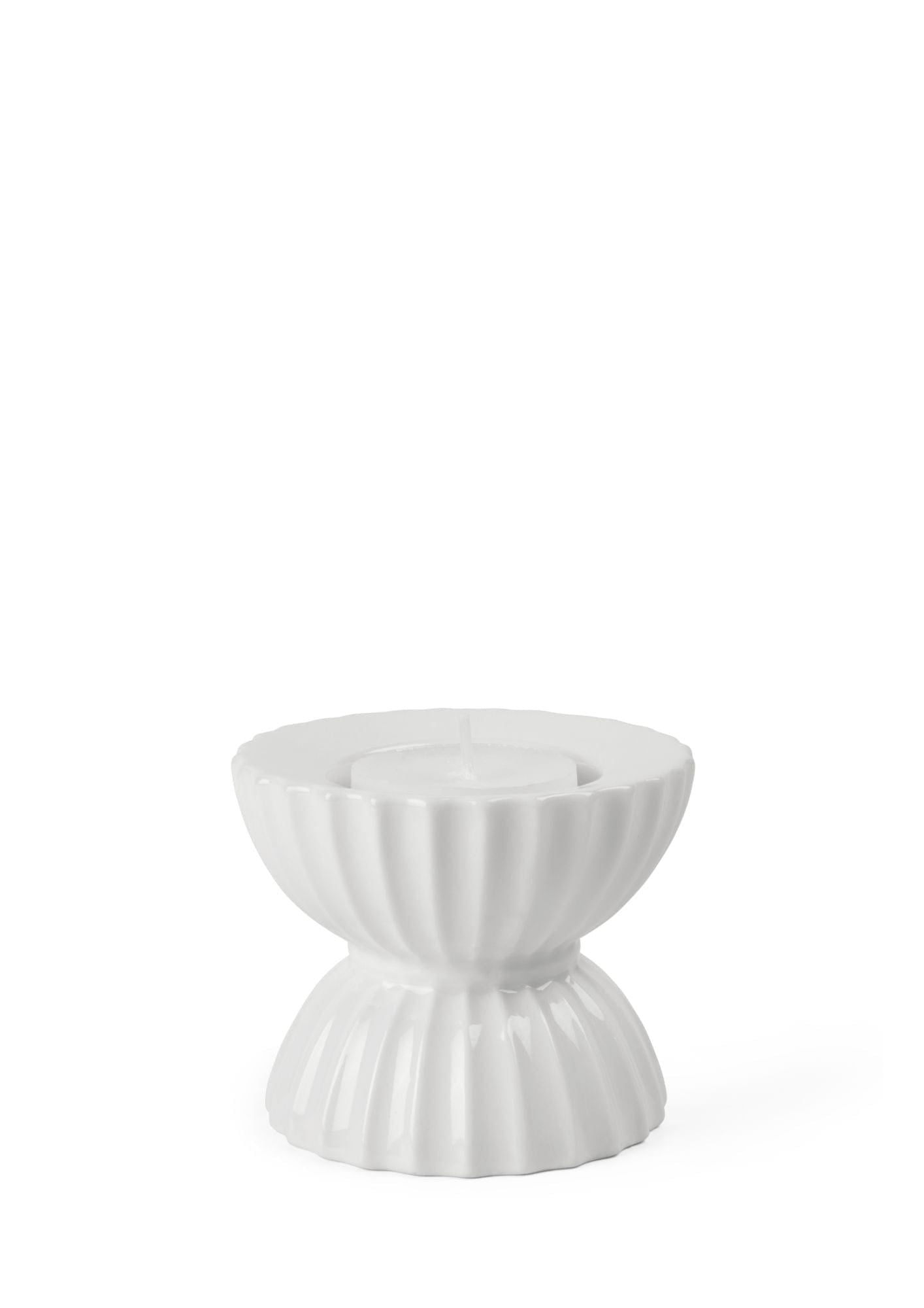 [product_category]-Lyngby Porcelæn Lyngby Tura Tealight Holder ø8 Cm, White-Lyngby Porcelæn-5711507014647-201464-LYN-2