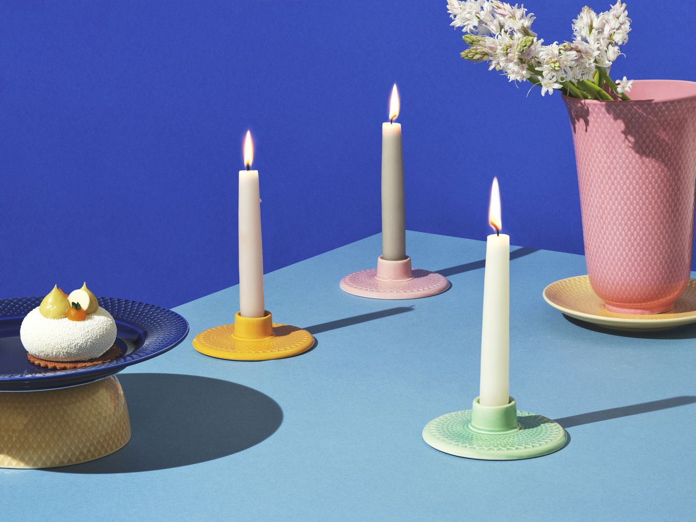 [product_category]-Lyngby Porcelæn Rhombe Color Candlestick H3 Cm, Pink-Lyngby Porcelæn-5711507019260-201926-LYN-7