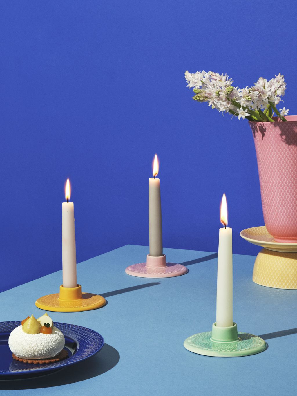 [product_category]-Lyngby Porcelæn Rhombe Color Candlestick H3 Cm, Yellow-Lyngby Porcelæn-5711507019284-201928-LYN-5