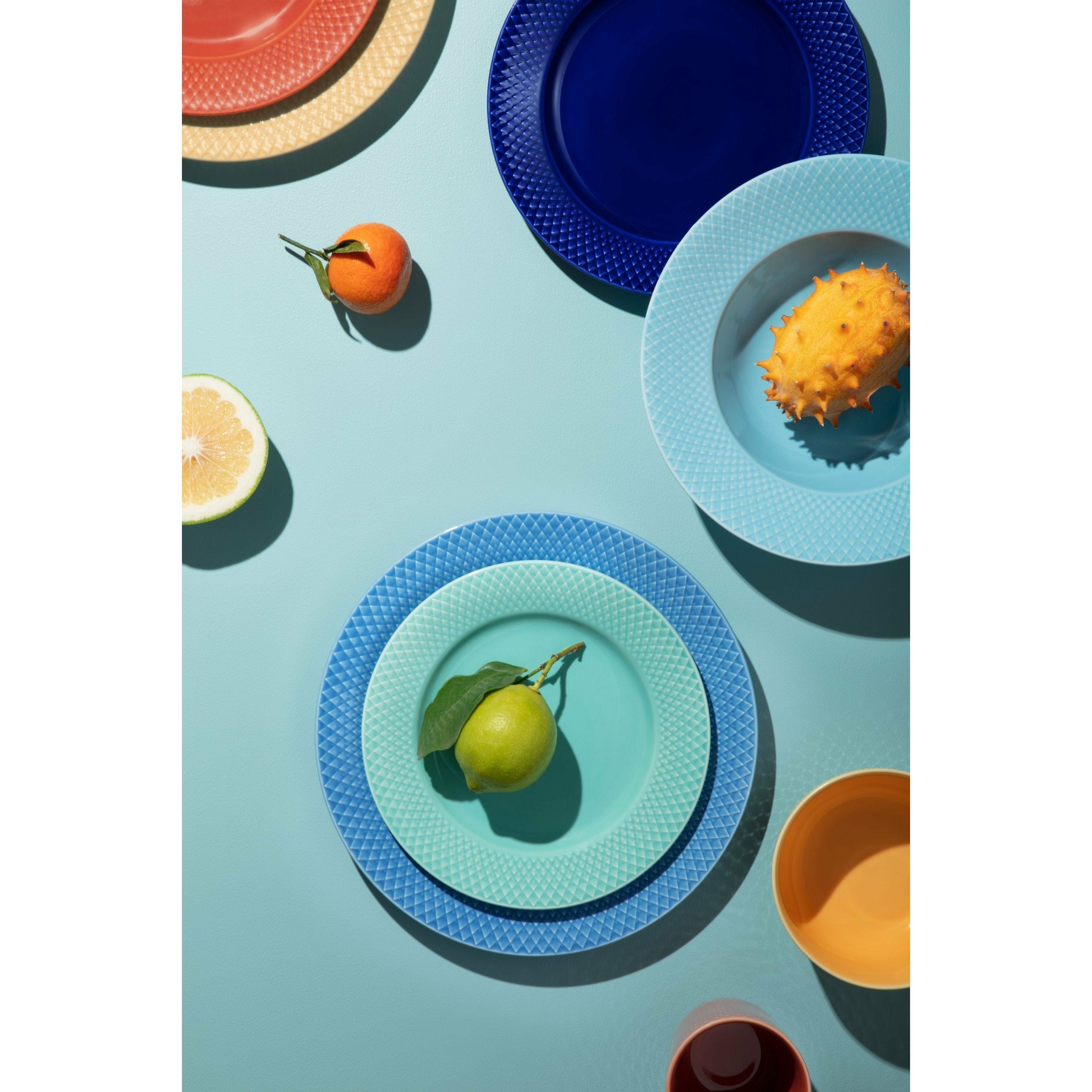 [product_category]-Lyngby Porcelæn Rhombe Color Flat Plate ø21 Cm, Aqua-Lyngby Porcelæn-5711507019901-201990-LYN-7