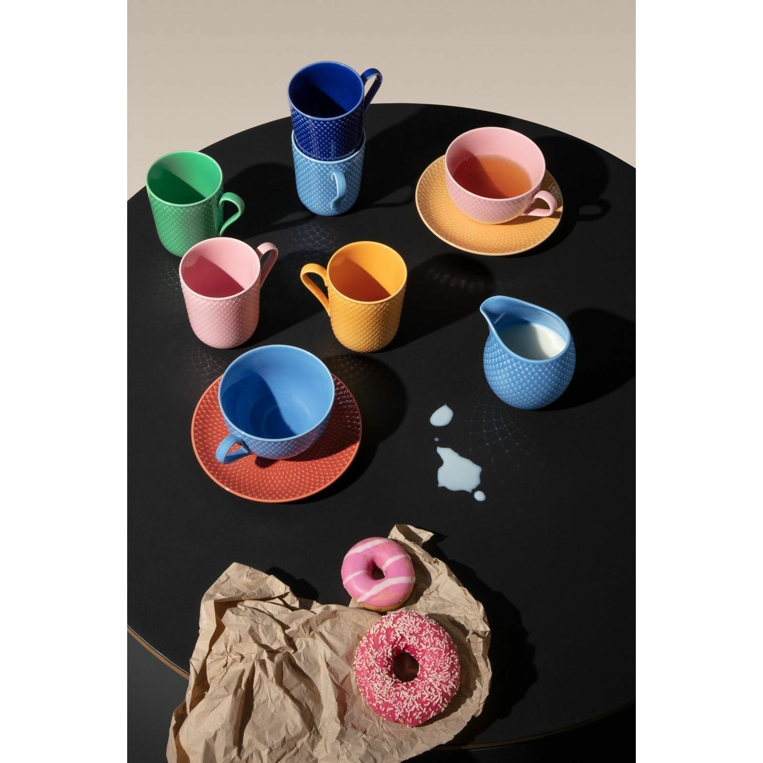 [product_category]-Lyngby Porcelæn Rhombe Color Tea Cup With Saucer, Blue/Terracotta-Lyngby Porcelæn-5711507013411-201341-LYN-2