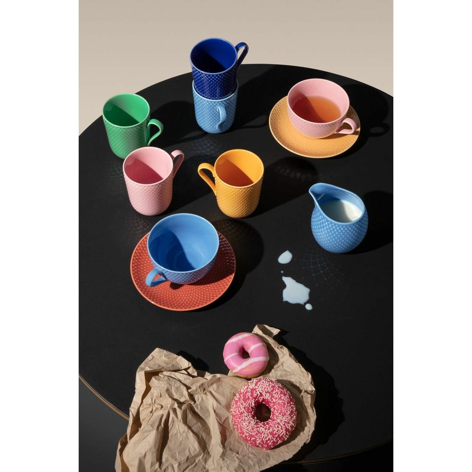 [product_category]-Lyngby Porcelæn Rhombe Color Tea Cup With Saucer, Pink/Beige-Lyngby Porcelæn-5711507013404-201340-LYN-2