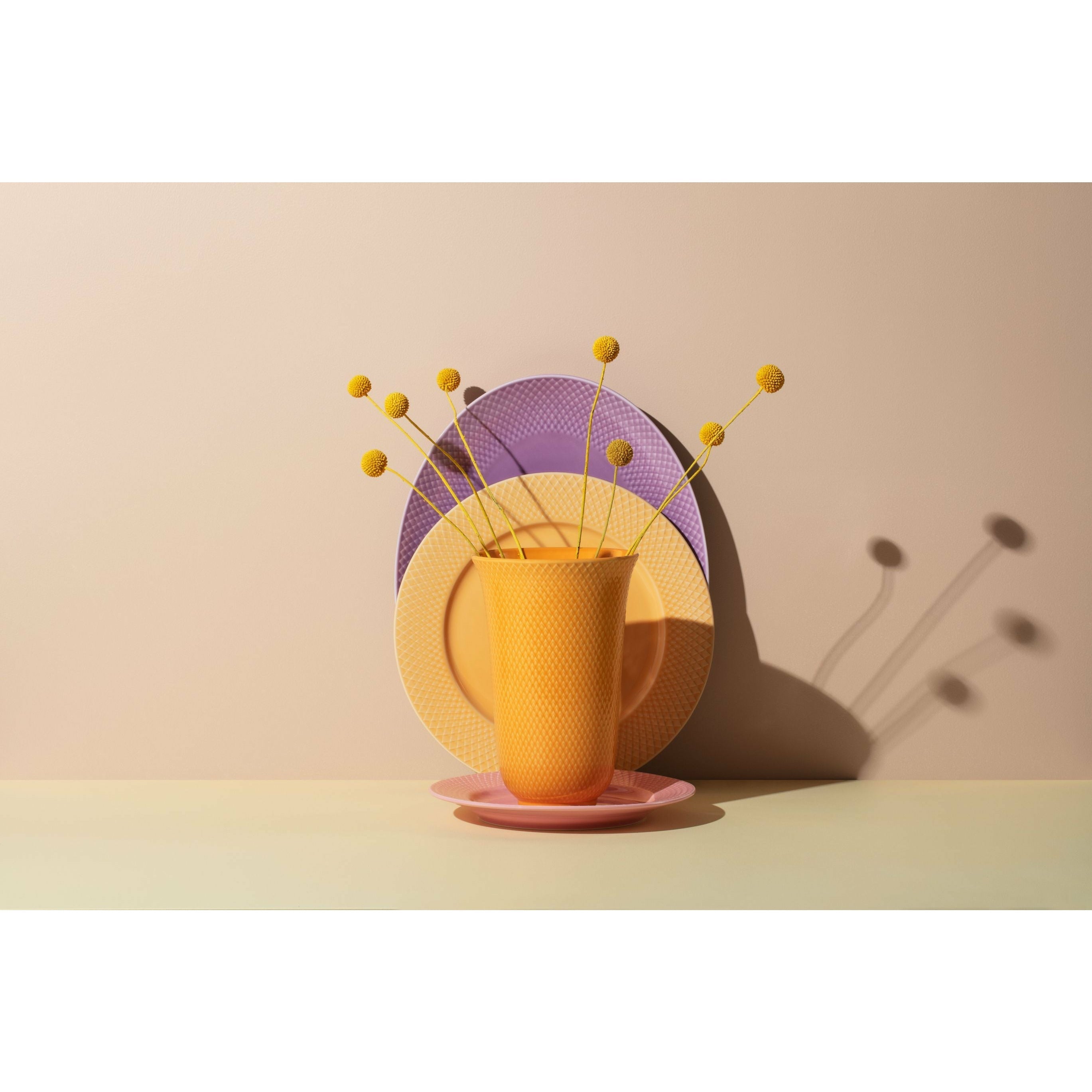 [product_category]-Lyngby Porcelæn Rhombe Color Vase 20 Cm, Yellow-Lyngby Porcelæn-5711507019222-201922-LYN-3