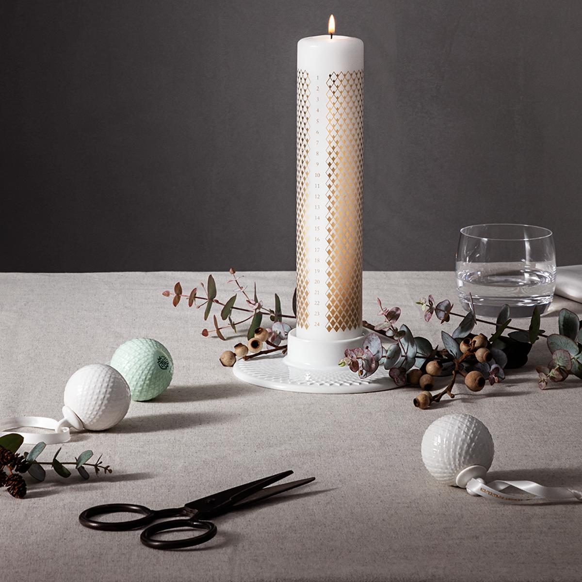 [product_category]-Lyngby Rhombe Calendar Candle ø5cm Fully Refined Special Wax, Multi Coloured-Lyngby Porcelæn-5711507017303-201730-LYN-2