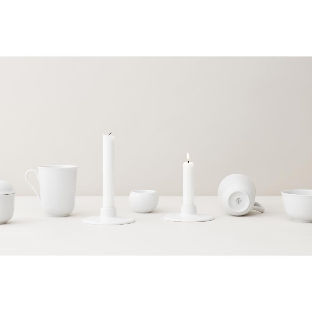 [product_category]-Lyngby Rhombe Candle Holder White, 10,5 Cm-Lyngby Porcelæn-5711507201702-201702-LYN-5