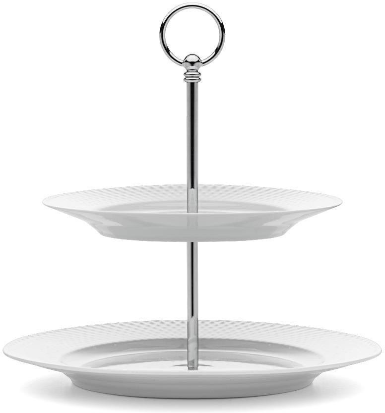 [product_category]-Lyngby Rhombe Etagere White, 27 Cm-Lyngby Porcelæn-5711507012063-201206-LYN-1