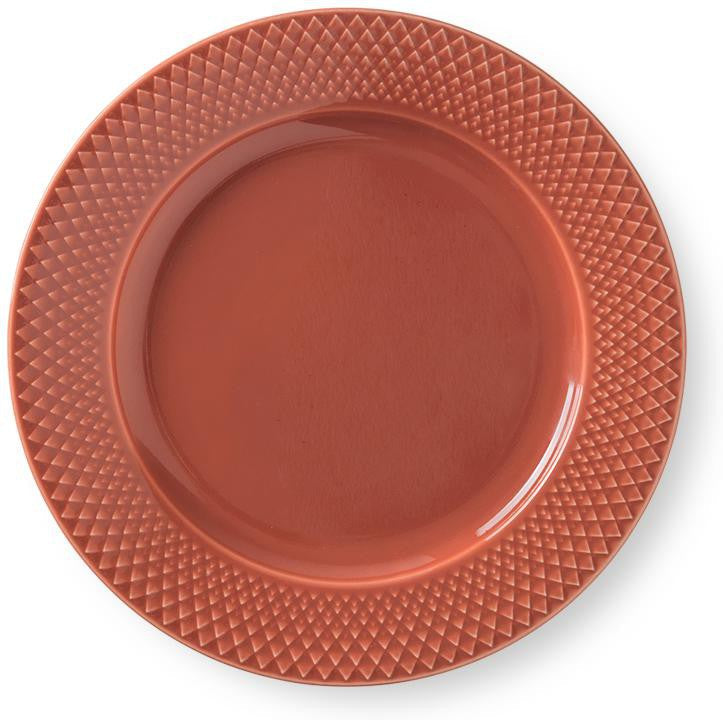 [product_category]-Lyngby Rhombe Plate Terracotta, 23cm-Lyngby Porcelæn-5711507019352-201935-LYN-1