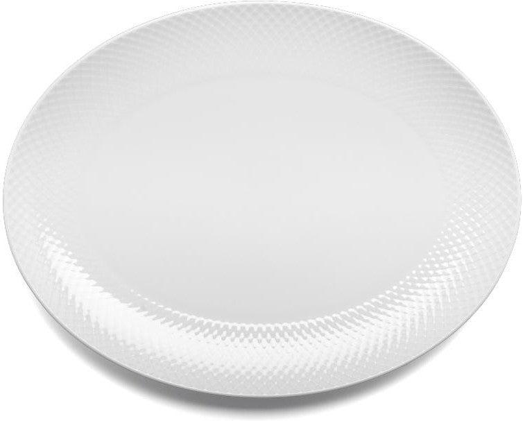 [product_category]-Lyngby Rhombe Serving Plate Oval White, 35cm-Lyngby Porcelæn-5711507012056-201205-LYN-1