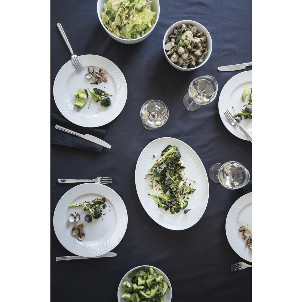 [product_category]-Lyngby Rhombe Serving Plate Oval White, 35cm-Lyngby Porcelæn-5711507012056-201205-LYN-4