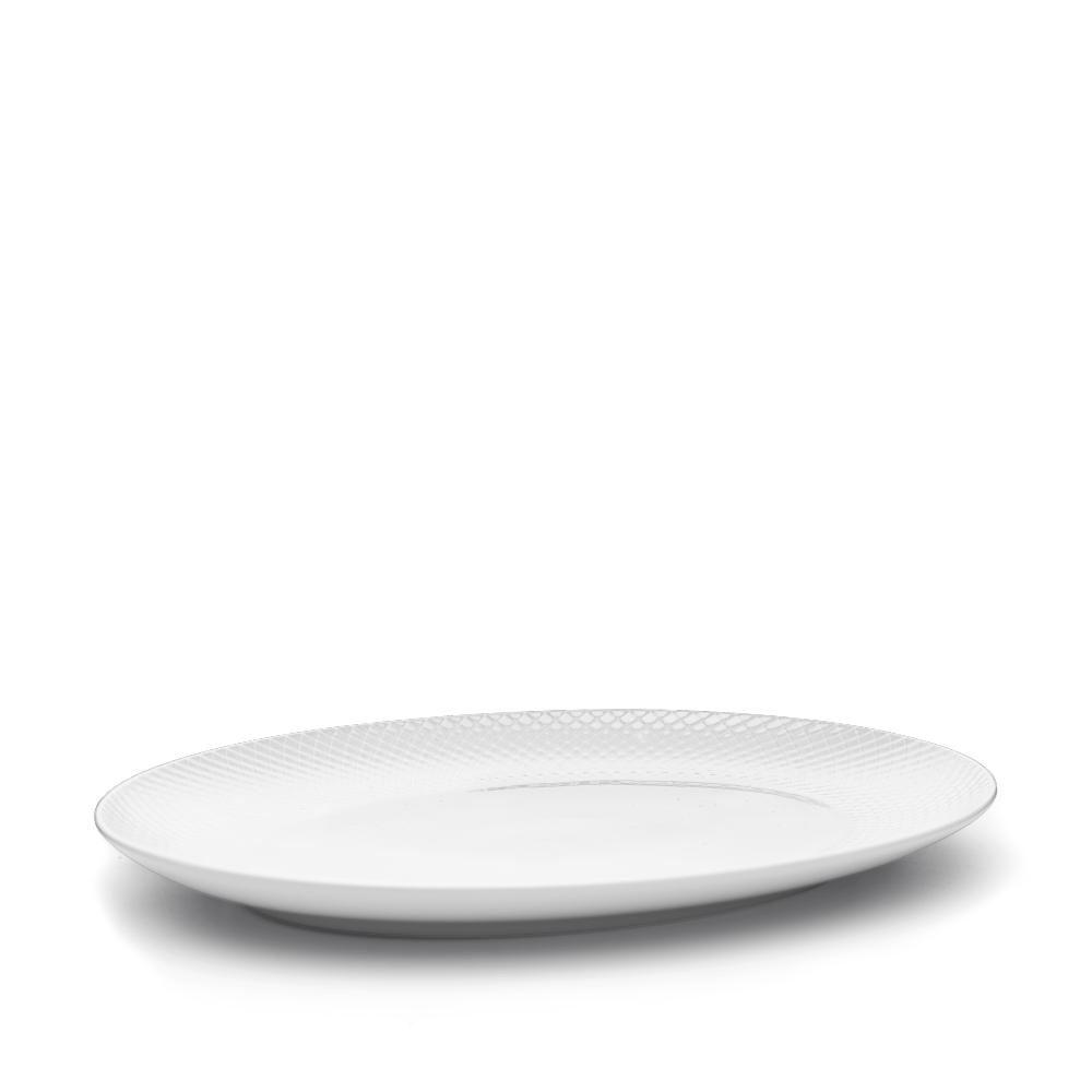 [product_category]-Lyngby Rhombe Serving Plate Oval White, 35cm-Lyngby Porcelæn-5711507012056-201205-LYN-5