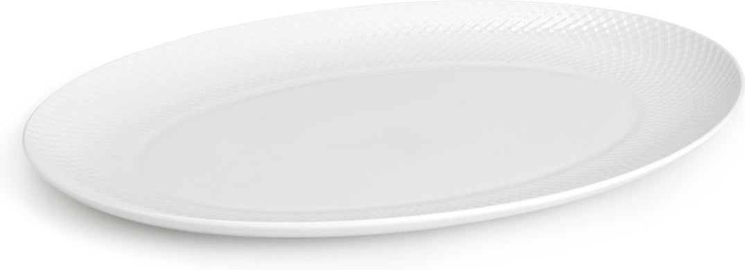 [product_category]-Lyngby Rhombe Serving Plate Oval White, 42cm-Lyngby Porcelæn-5711507019550-201955-LYN-1