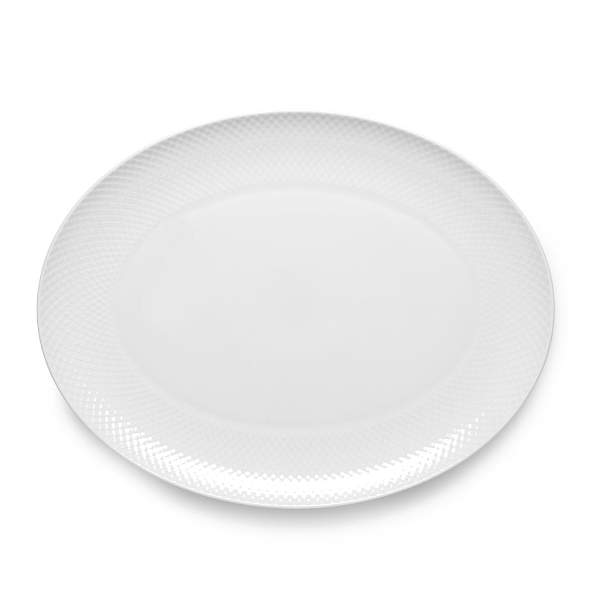 [product_category]-Lyngby Rhombe Serving Plate Oval White, 42cm-Lyngby Porcelæn-5711507019550-201955-LYN-2