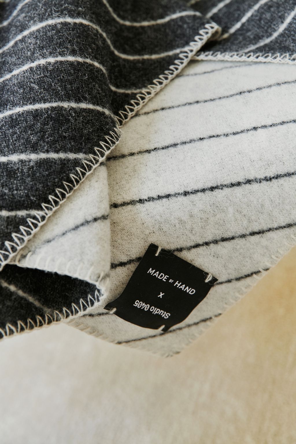 [product_category]-Made By Hand Pinstripe Blanket, Black-Made by Hand-5710780550019-PS BL-MAD-14