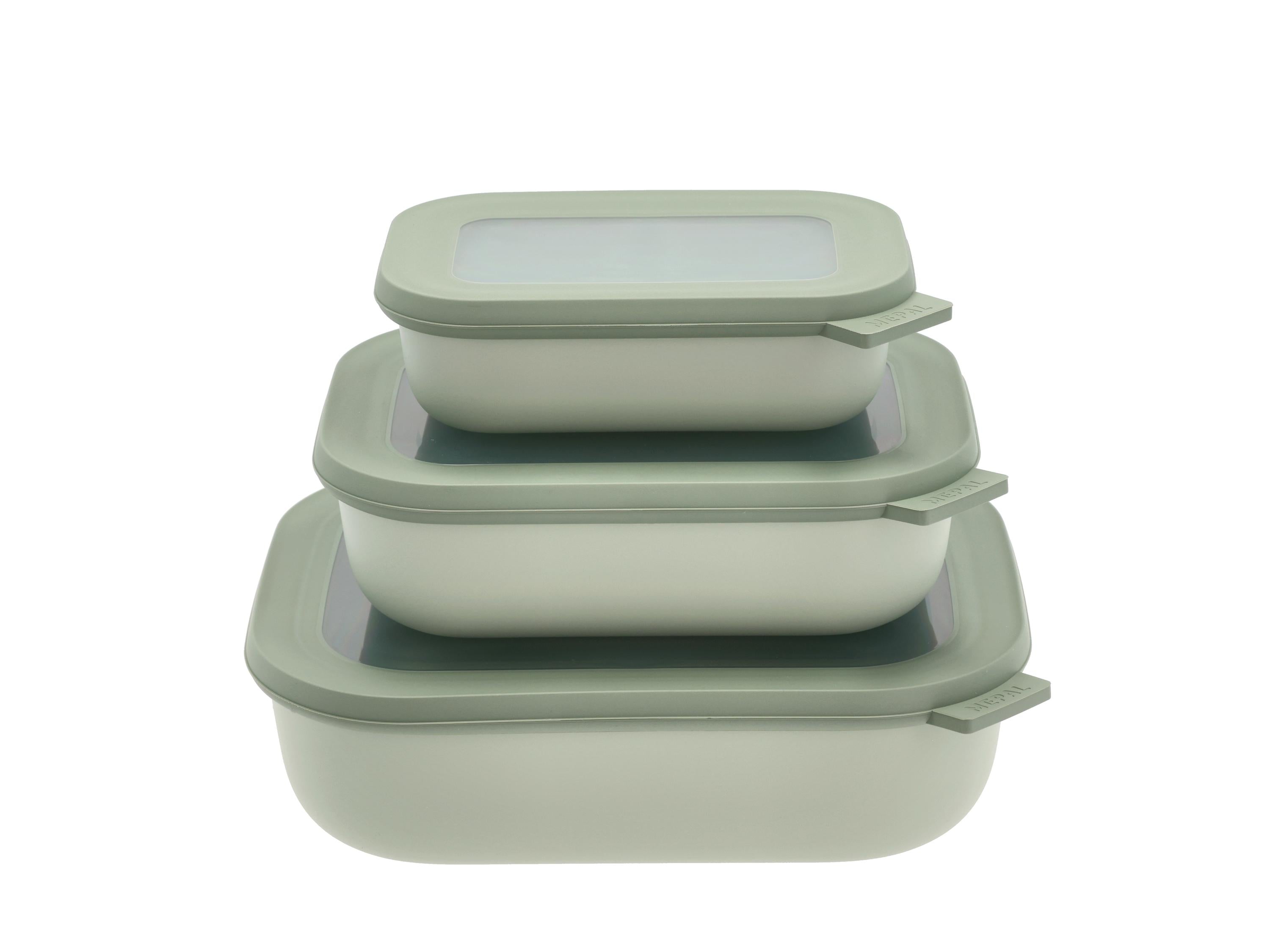 [product_category]-Mepal Cirqula Low Multi Bowl Rectangular Set Of 3, Nordic Sage-Mepal-8720294018773-28840-MEP-1