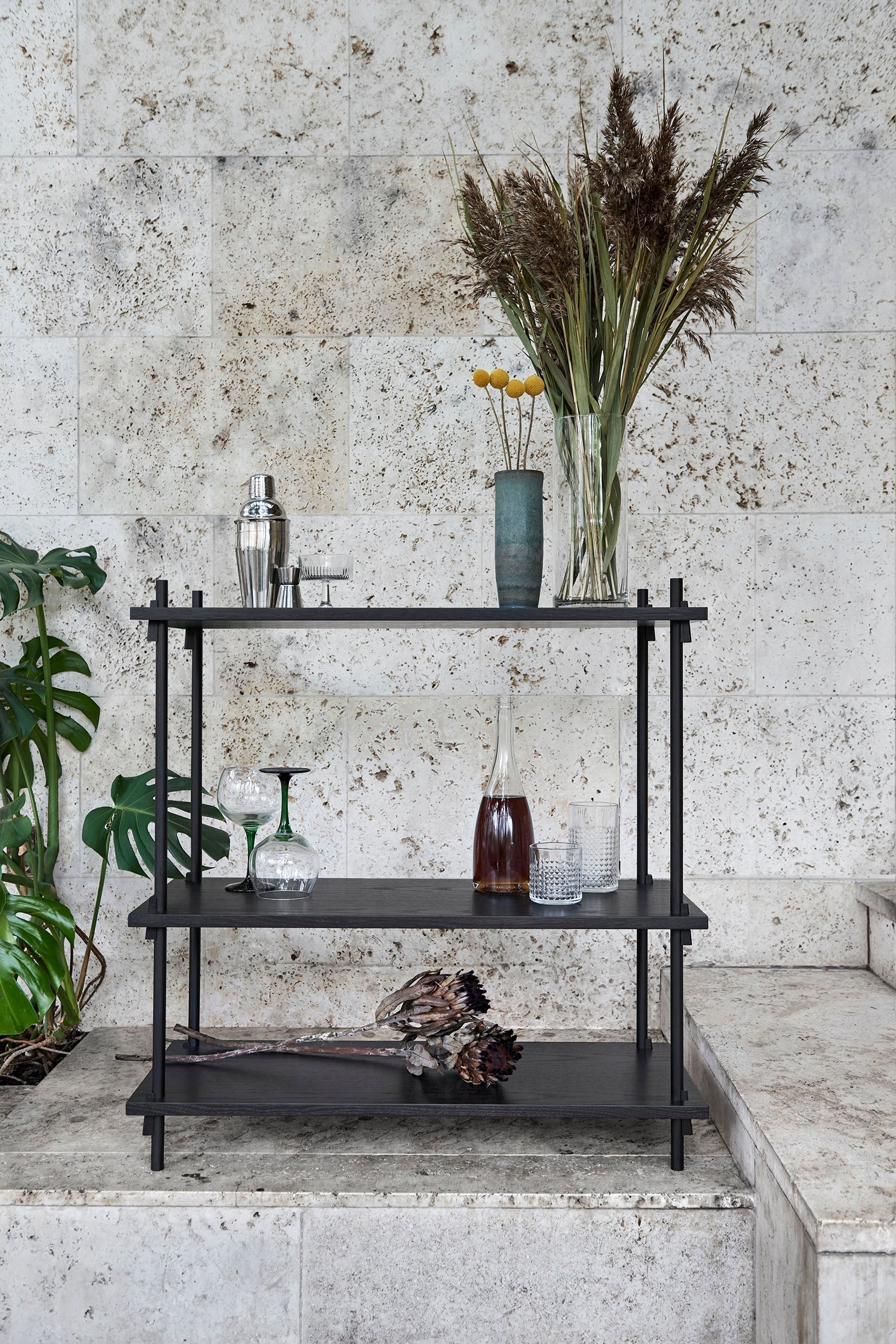 [product_category]-Moebe Shelving System S.200.1.A, Oak/Black-Moebe-5713520005398-S.200.1.A.OA.BL-MOE-60
