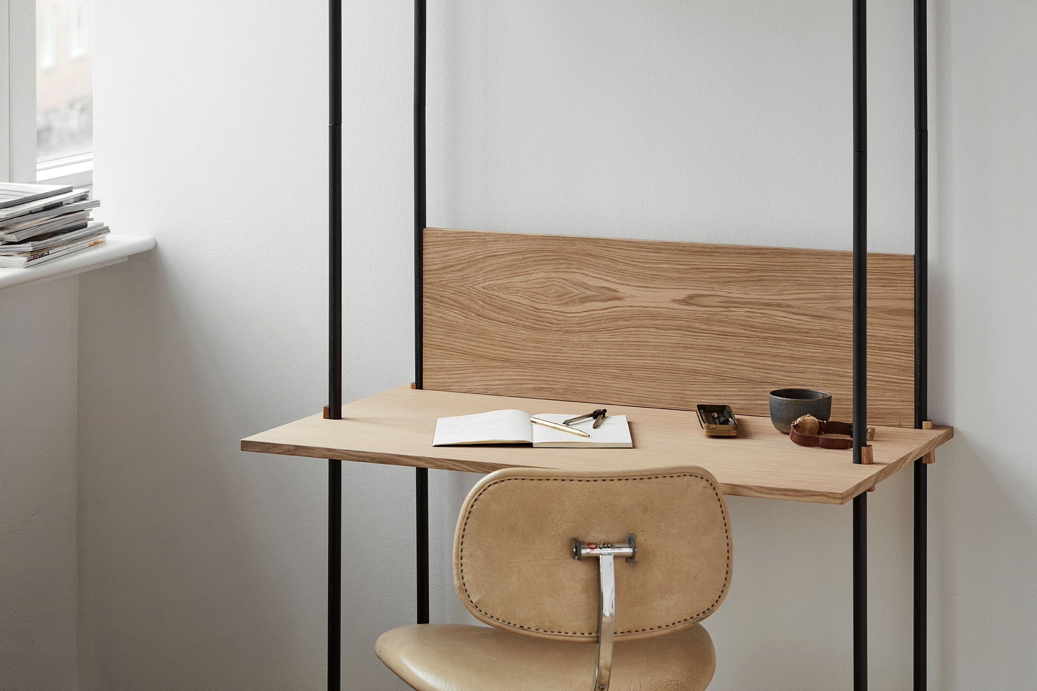 [product_category]-Moebe Shelving System S.200.1.A, Oak/Black-Moebe-5713520005398-S.200.1.A.OA.BL-MOE-80