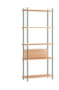 Moebe Shelving System S.200.1.A, Oak/Pine Green