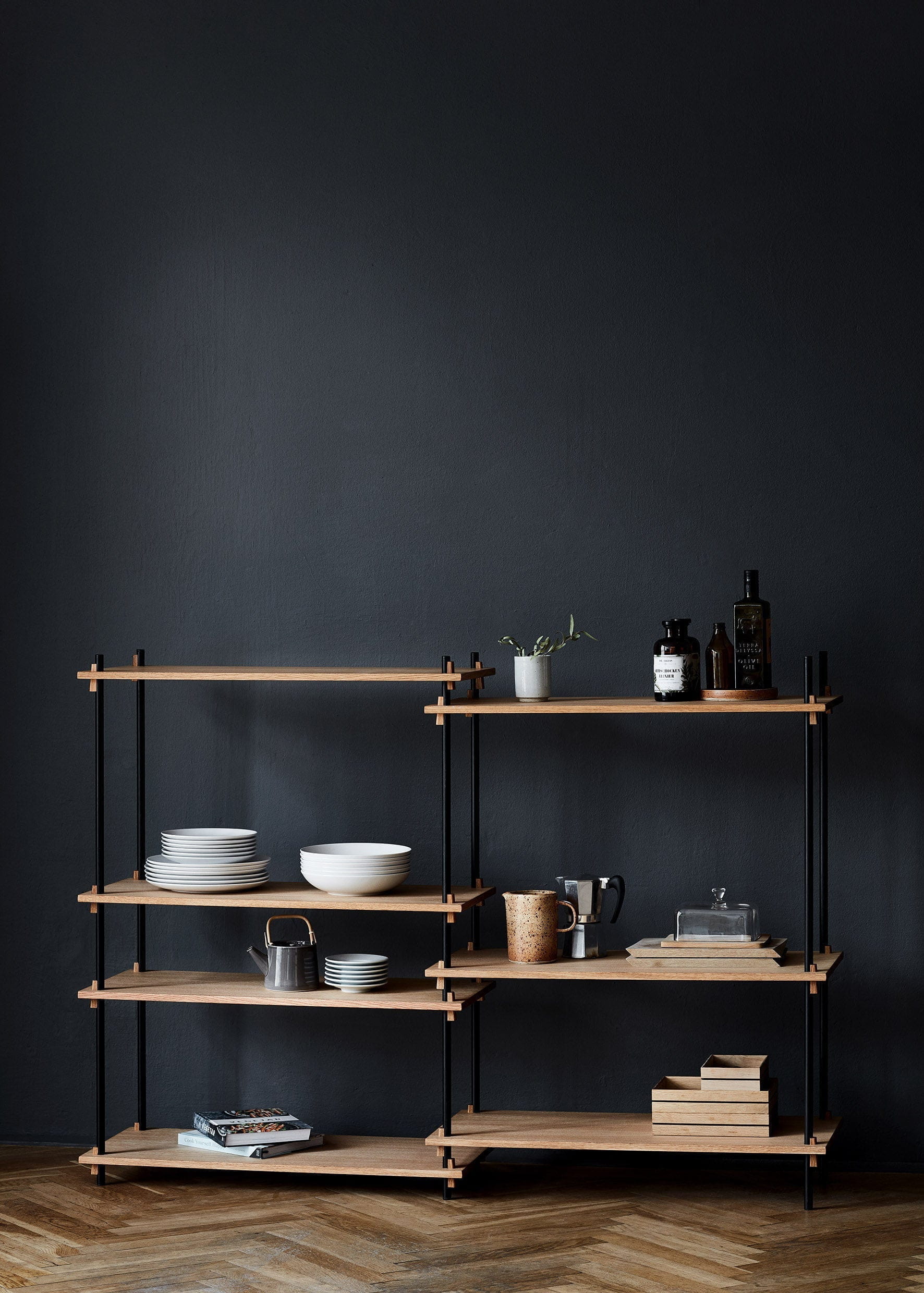 [product_category]-Moebe Shelving System S.200.1.G, Oak/Black-Moebe-5713520005459-S.200.1.G.OA.BL-MOE-12