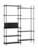 Moebe Shelving System S.200.2.a, černá/černá