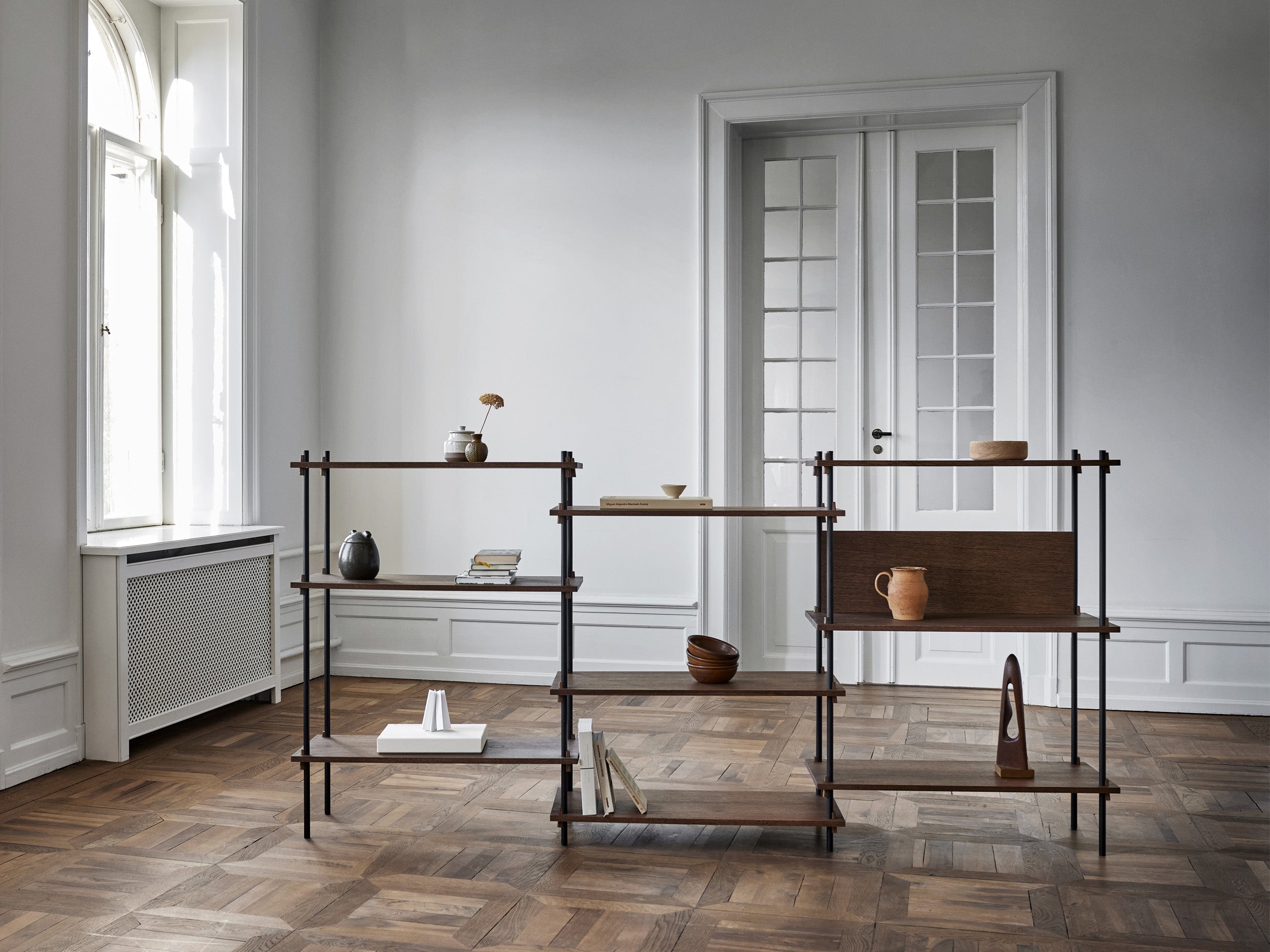[product_category]-Moebe Shelving System S.200.2.A, Smoked Oak/Black-Moebe-5713520010934-S.200.2.A.SO.BL-MOE-30