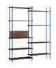 Systém Shelving System Moebe S.200.2.a, uzený dub/tmavě modrá