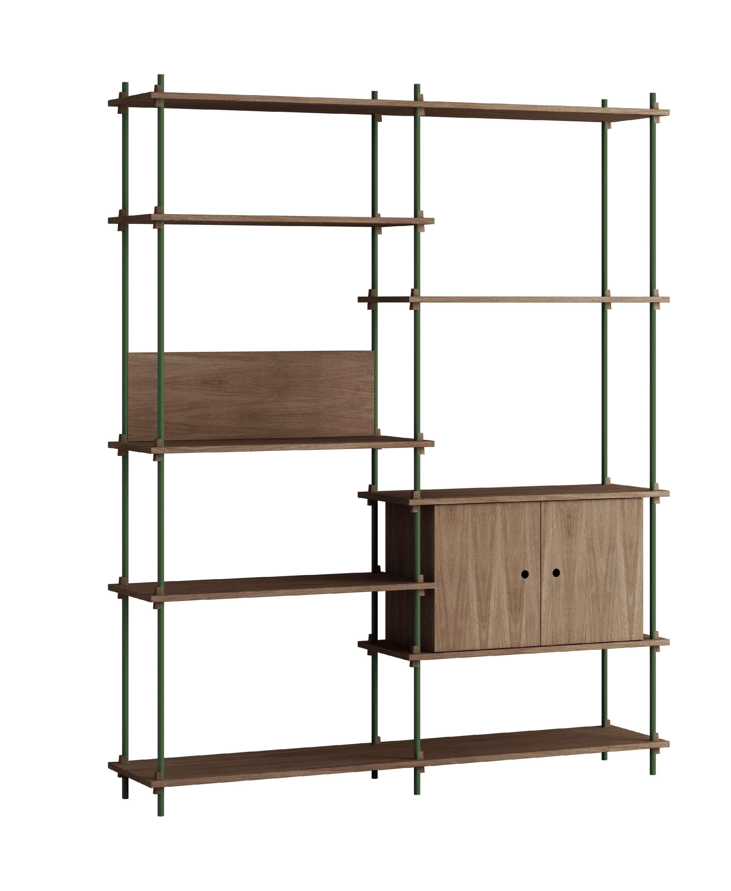 [product_category]-Moebe Shelving System S.200.2.C, Smoked Oak/Pine Green-Moebe-5713520013607-S.200.2.C.SO.PG-MOE-1