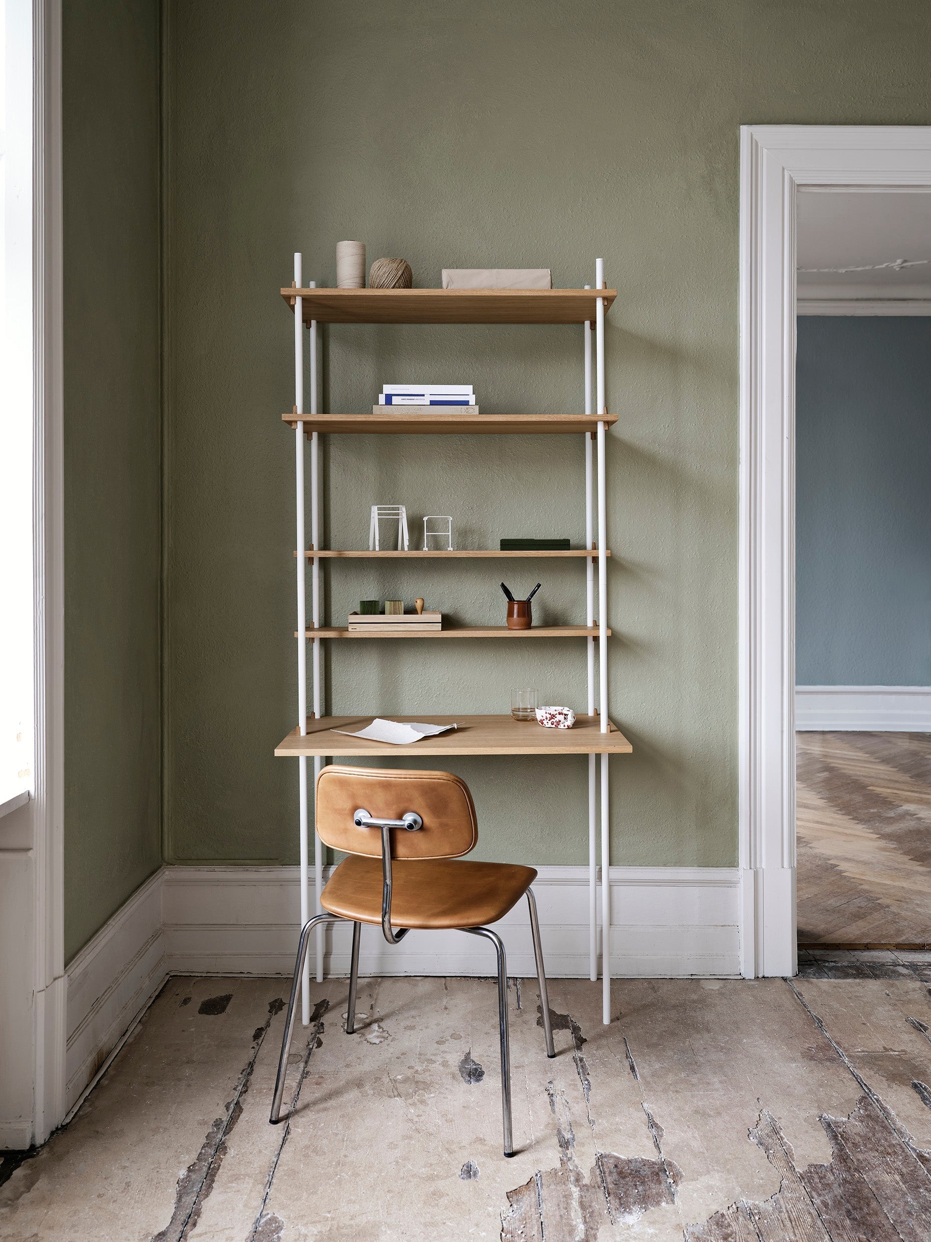 [product_category]-Moebe Shelving System S.200.2.E, Oak/White-Moebe-5713520008023-S.200.2.E.OA.WH-MOE-40