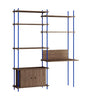 Systém Shelving System Moebe S.200.2.E, uzený dub/hluboká modrá